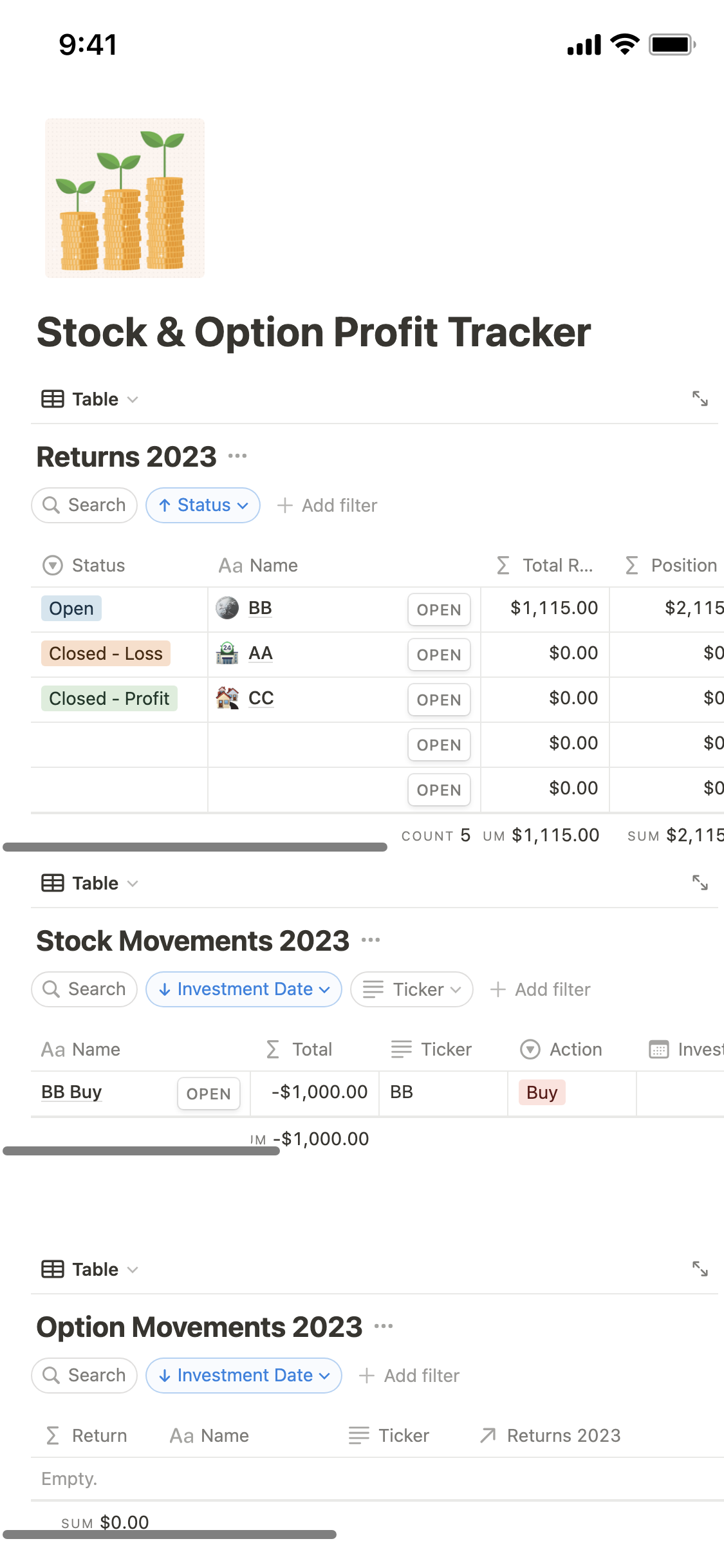 Crypto Investment Tracker Template by Ben Walther | Notion Marketplace