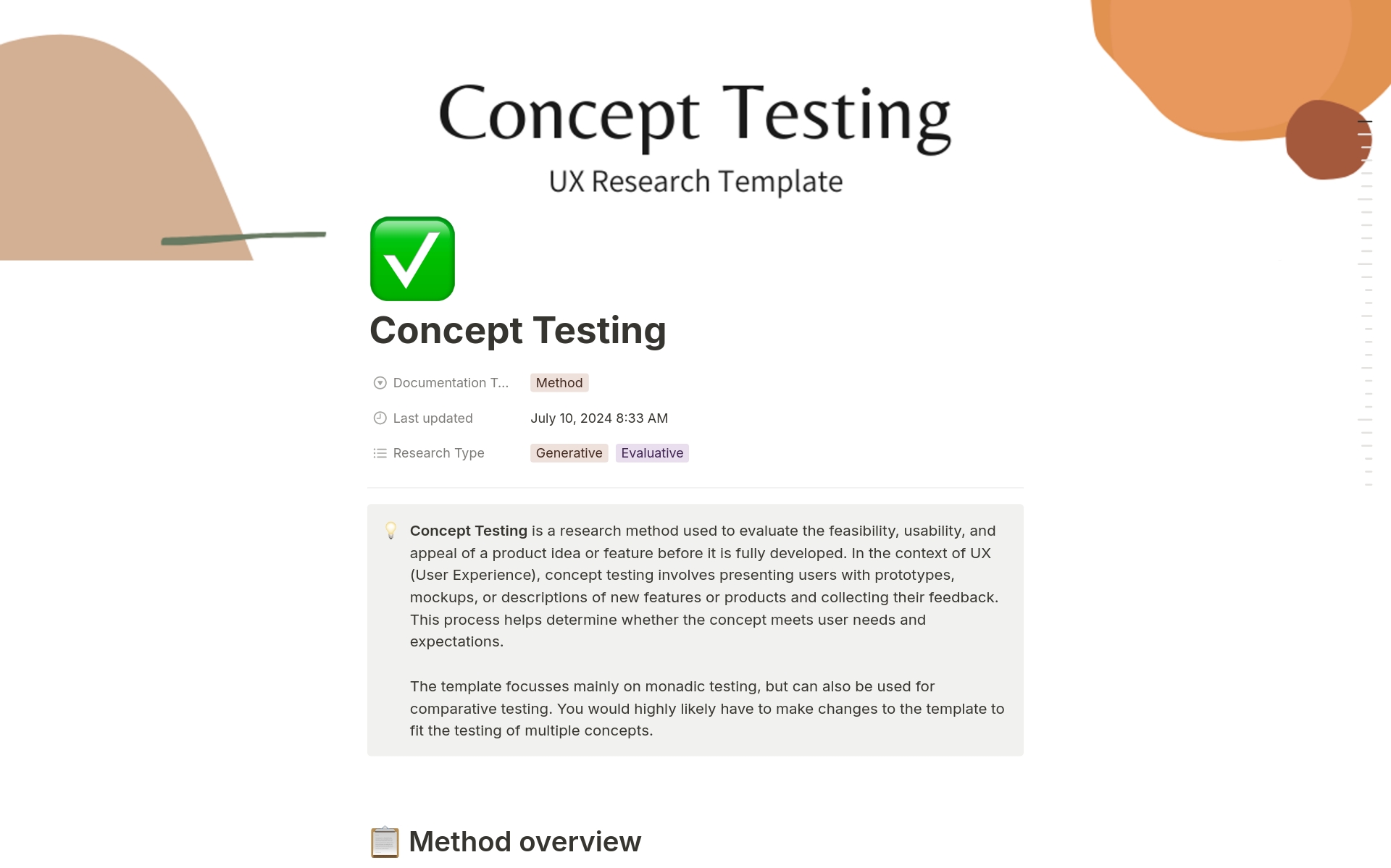 UX Concept Testing Research Template | Notion Marketplace
