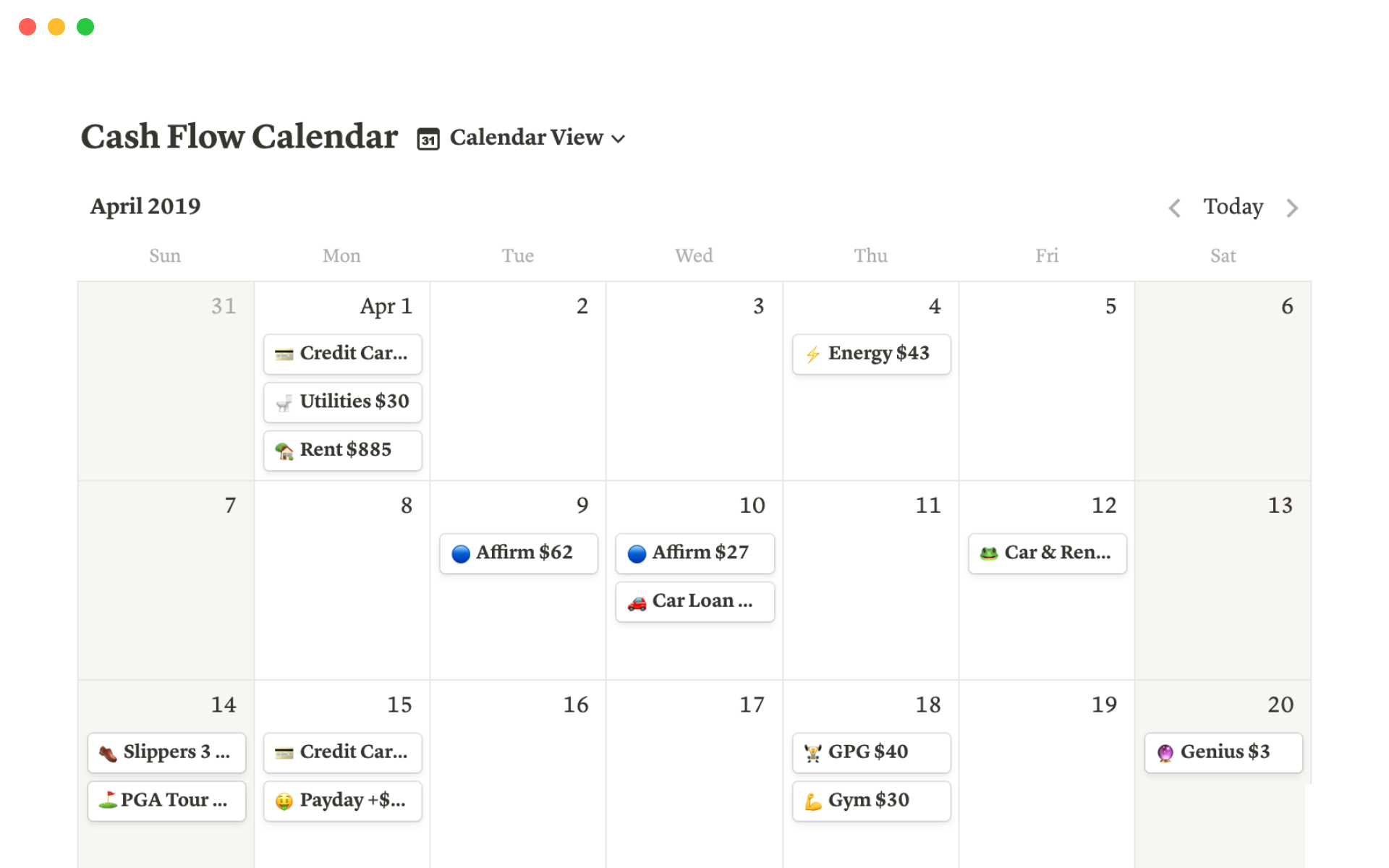 Personal finances | Notion Template