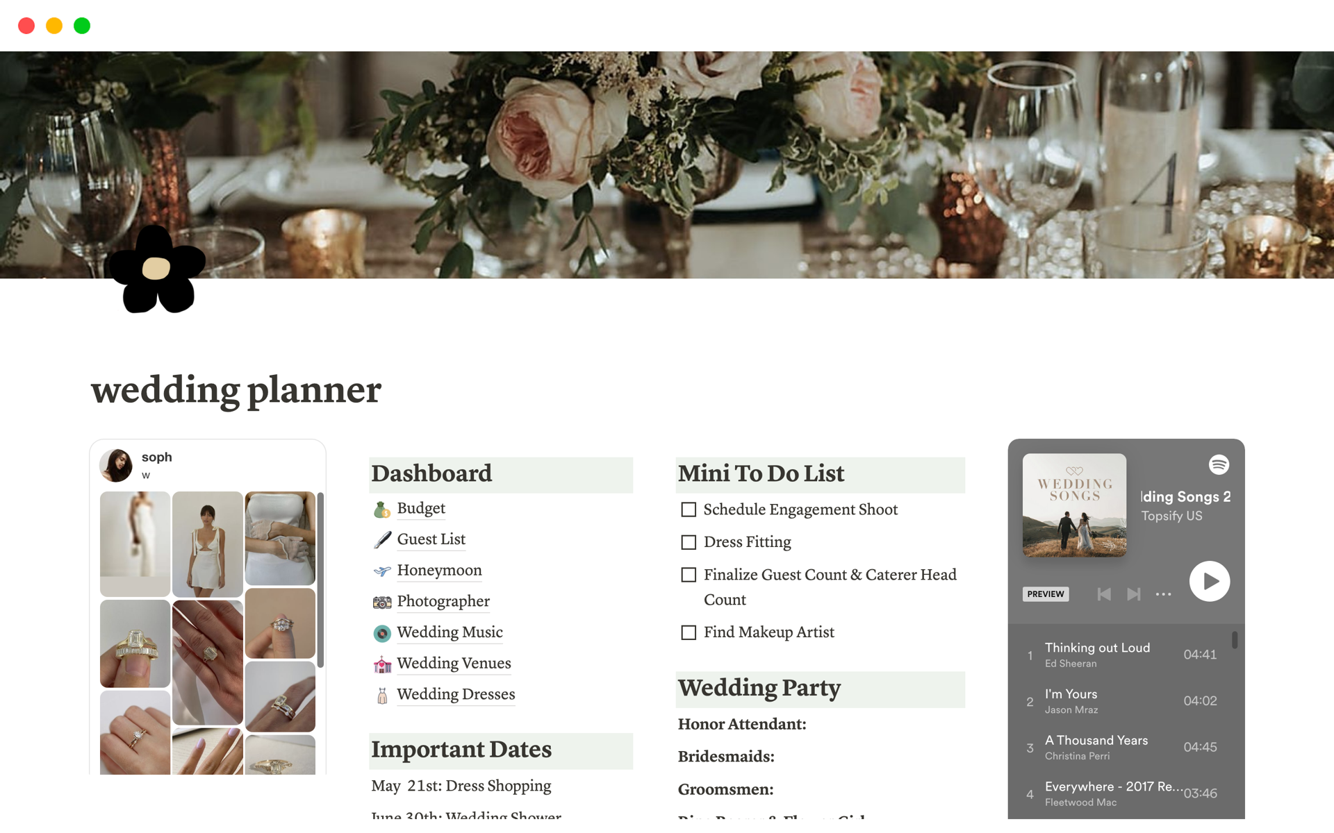 wedding planner Template | Notion Marketplace