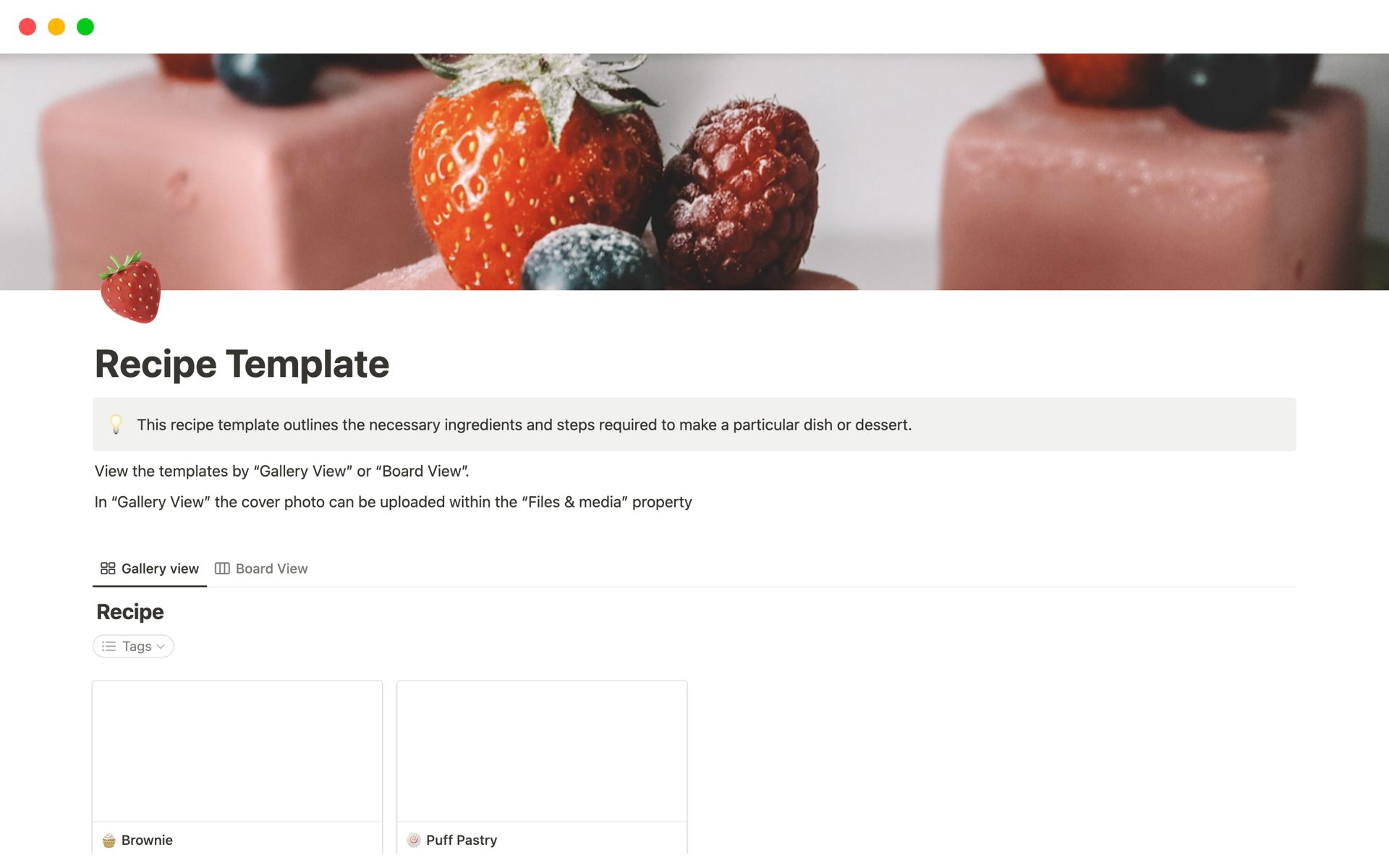 Recipe Page のプレビュー