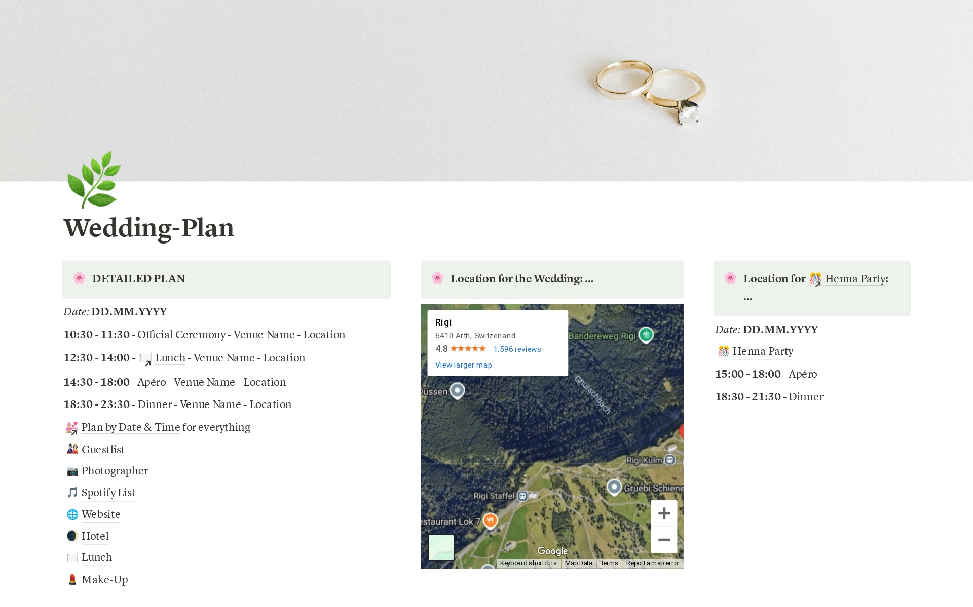 Wedding Plan Template by Nanu | Notion Marketplace
