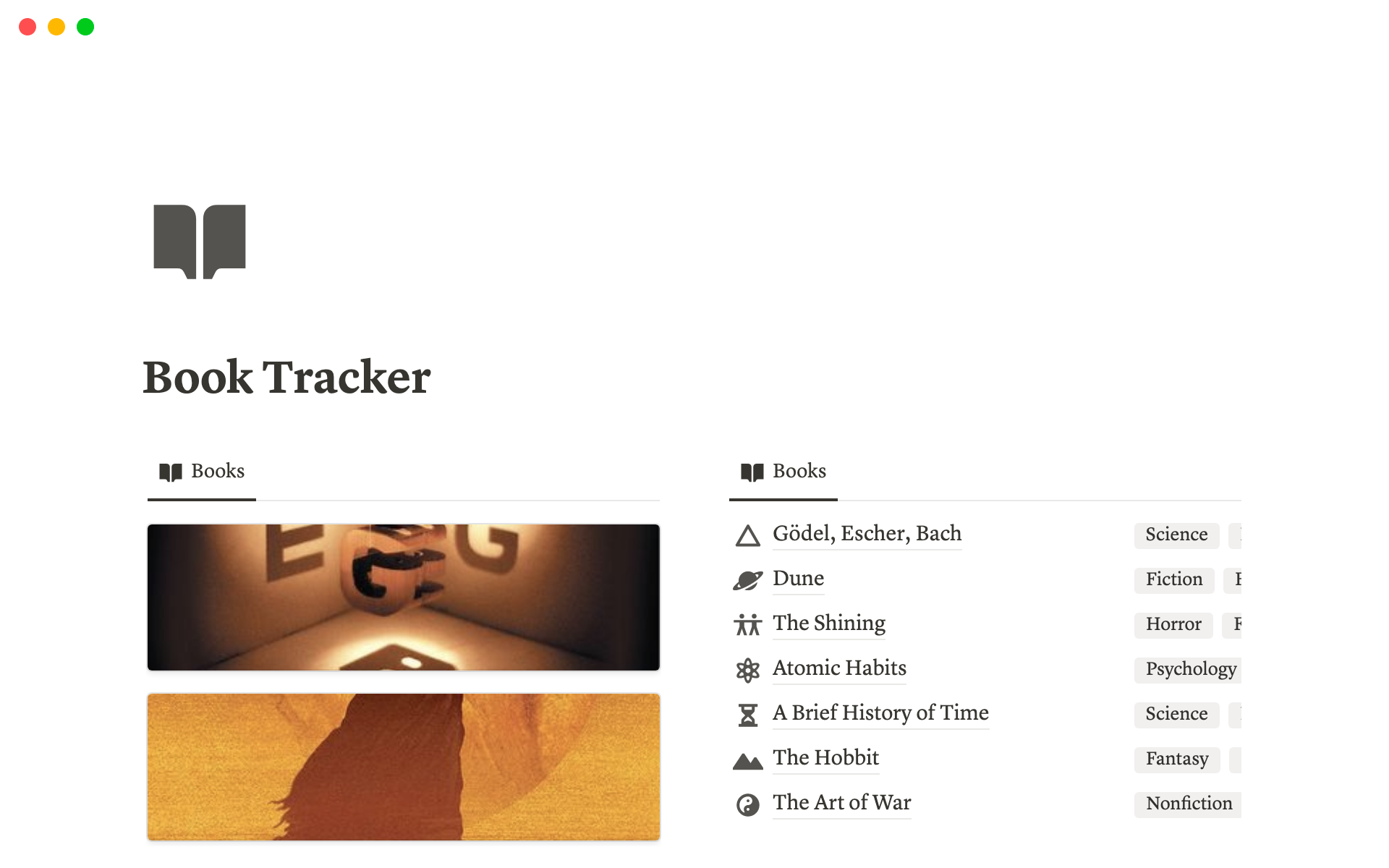 Book Tracker Template by Hemang Jindal | Notion Marketplace