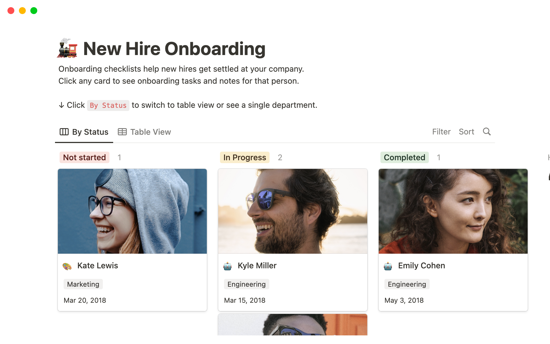 New Hire Onboarding のプレビュー
