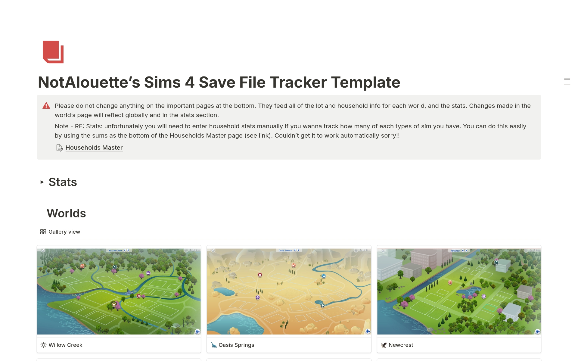 Sims 4 Save File Tracker Template | Notion Marketplace