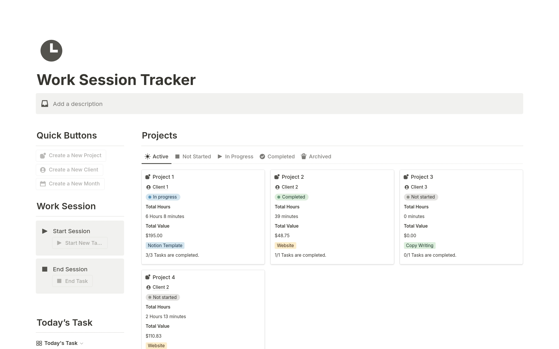 由iamsourabhshen 建立的Work Session Tracker 範本| Notion Marketplace