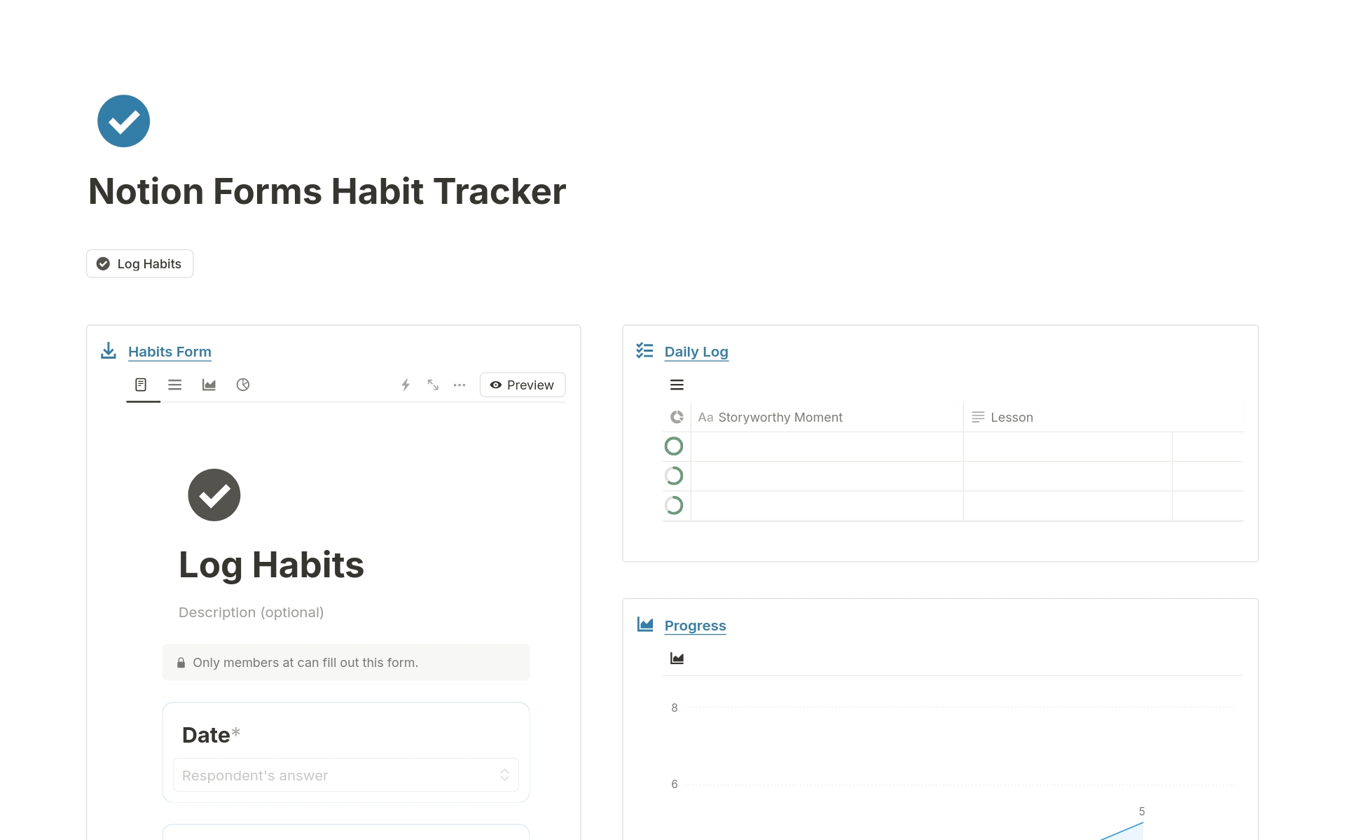 Forms Habit Tracker Template | Notion Marketplace