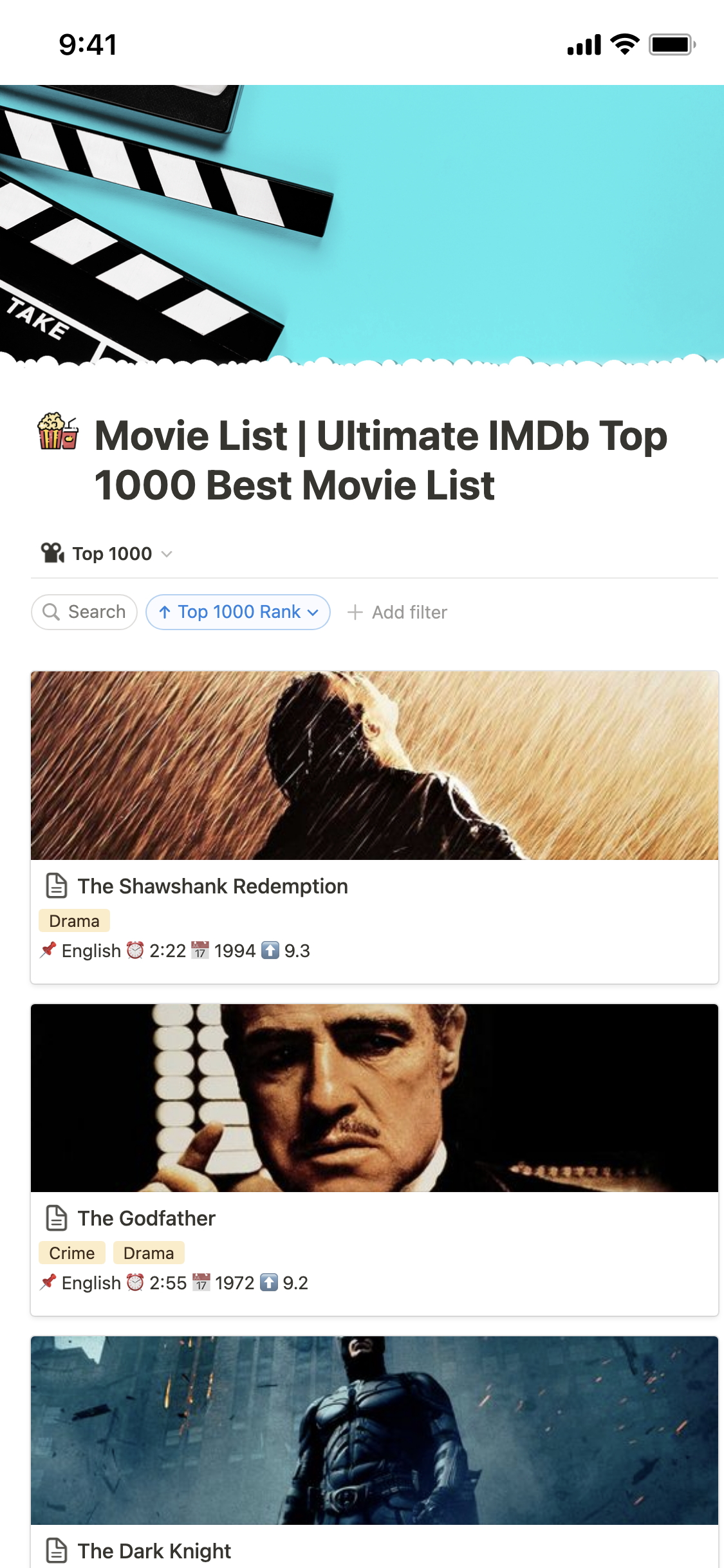 Imdb The Godfather Full Free Plantilla Movie List Ultimate IMDb