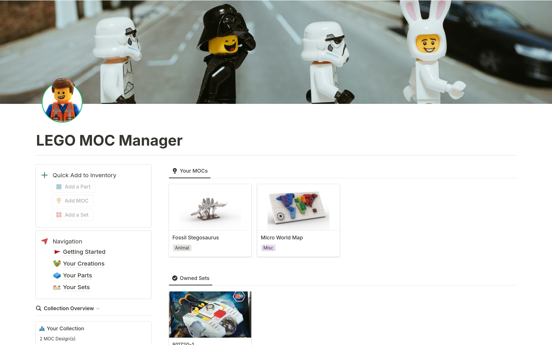 LEGO MOC Manager Template by Wassername Notion Marketplace