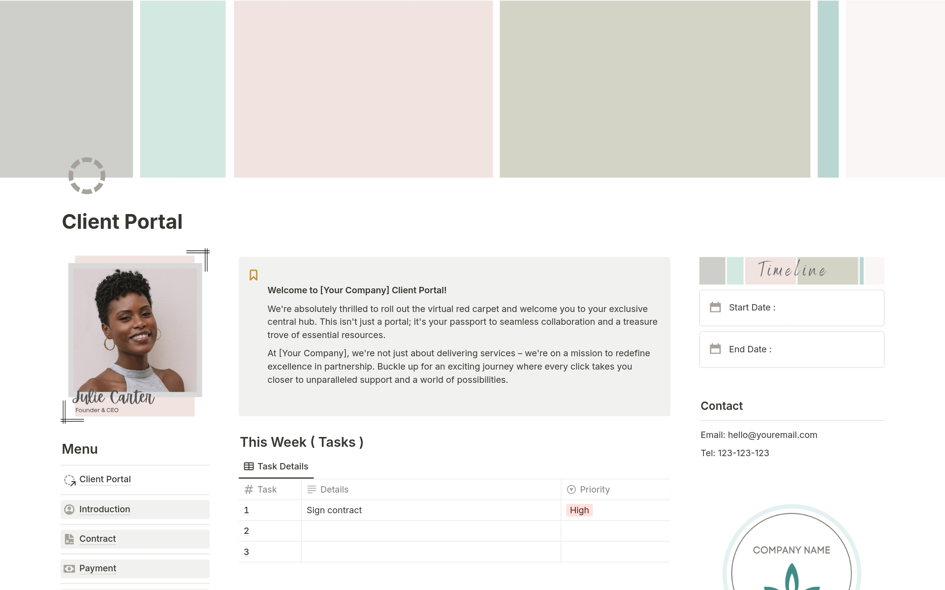 Client Portal Template | Notion Marketplace