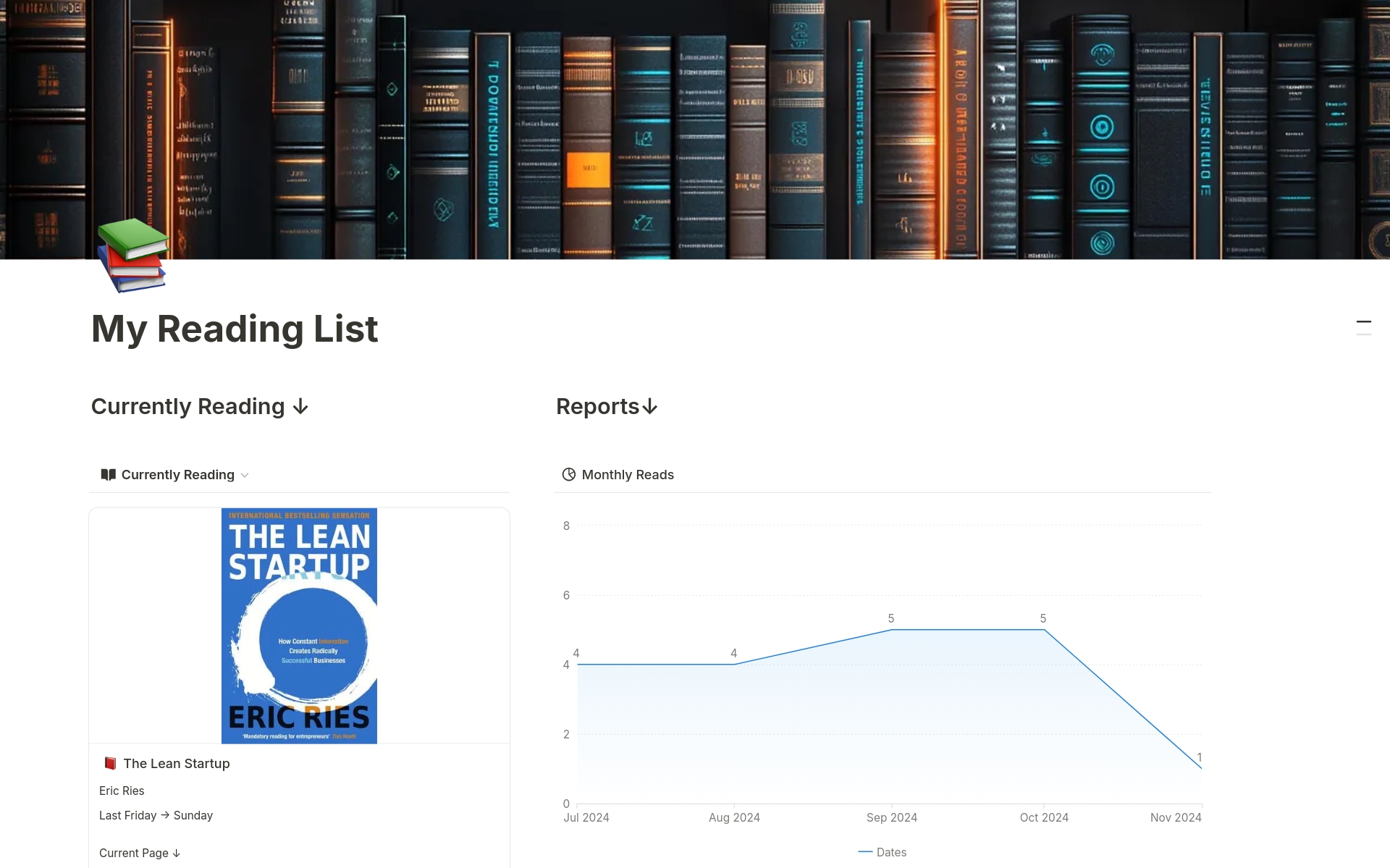 My Reading List のプレビュー