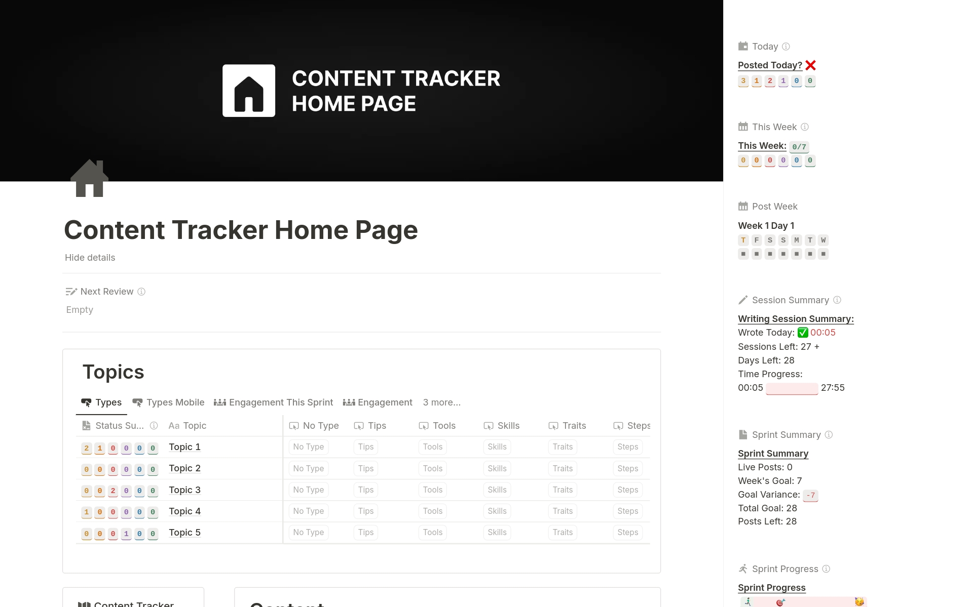 Digital Writing Content Tracker Template by TheJoeJep | Notion Marketplace