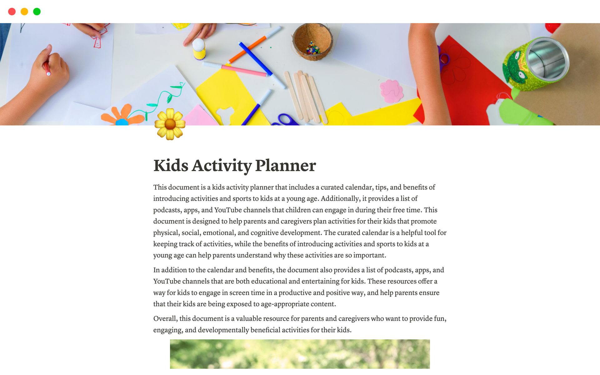 Kids Activity Planner Template | Notion Marketplace