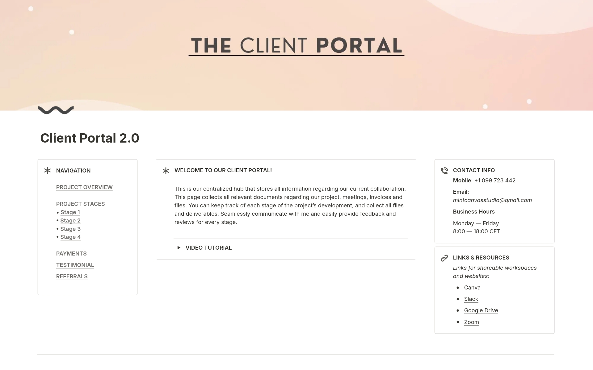 The Client Portal for Freelancers & Creatives のプレビュー