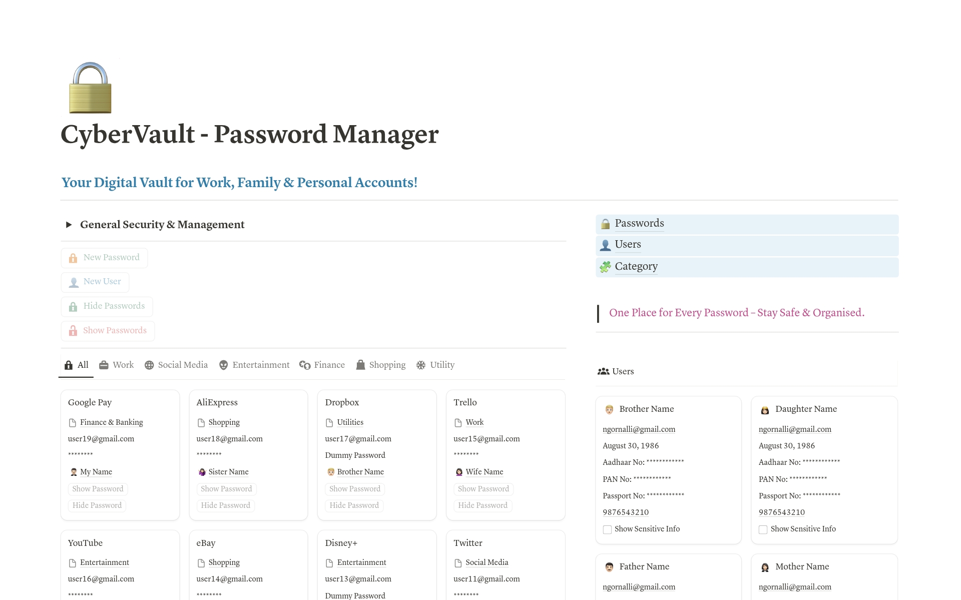 CyberVault - Password Manager のプレビュー