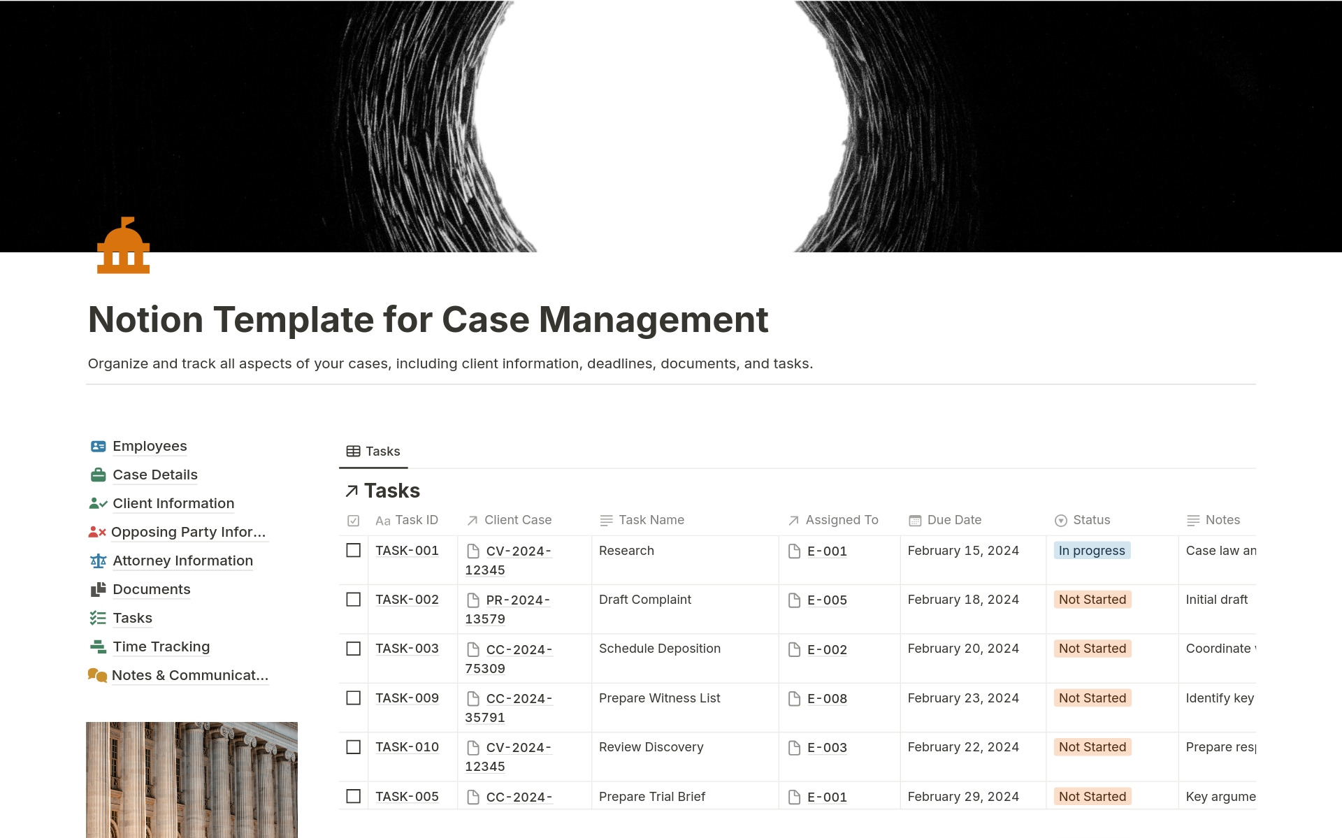 Lawyers Case Management Template by Ismail Store | Notion Marketplace