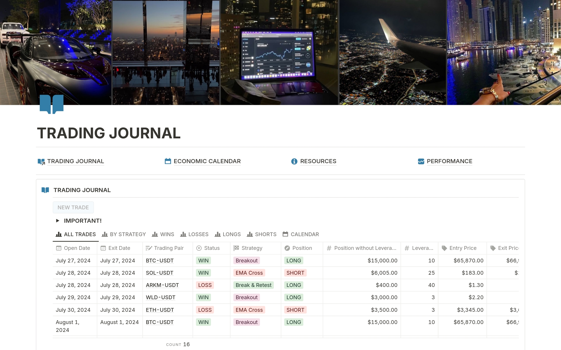 Luxury Trading Journal Template by FileNet | Notion Marketplace