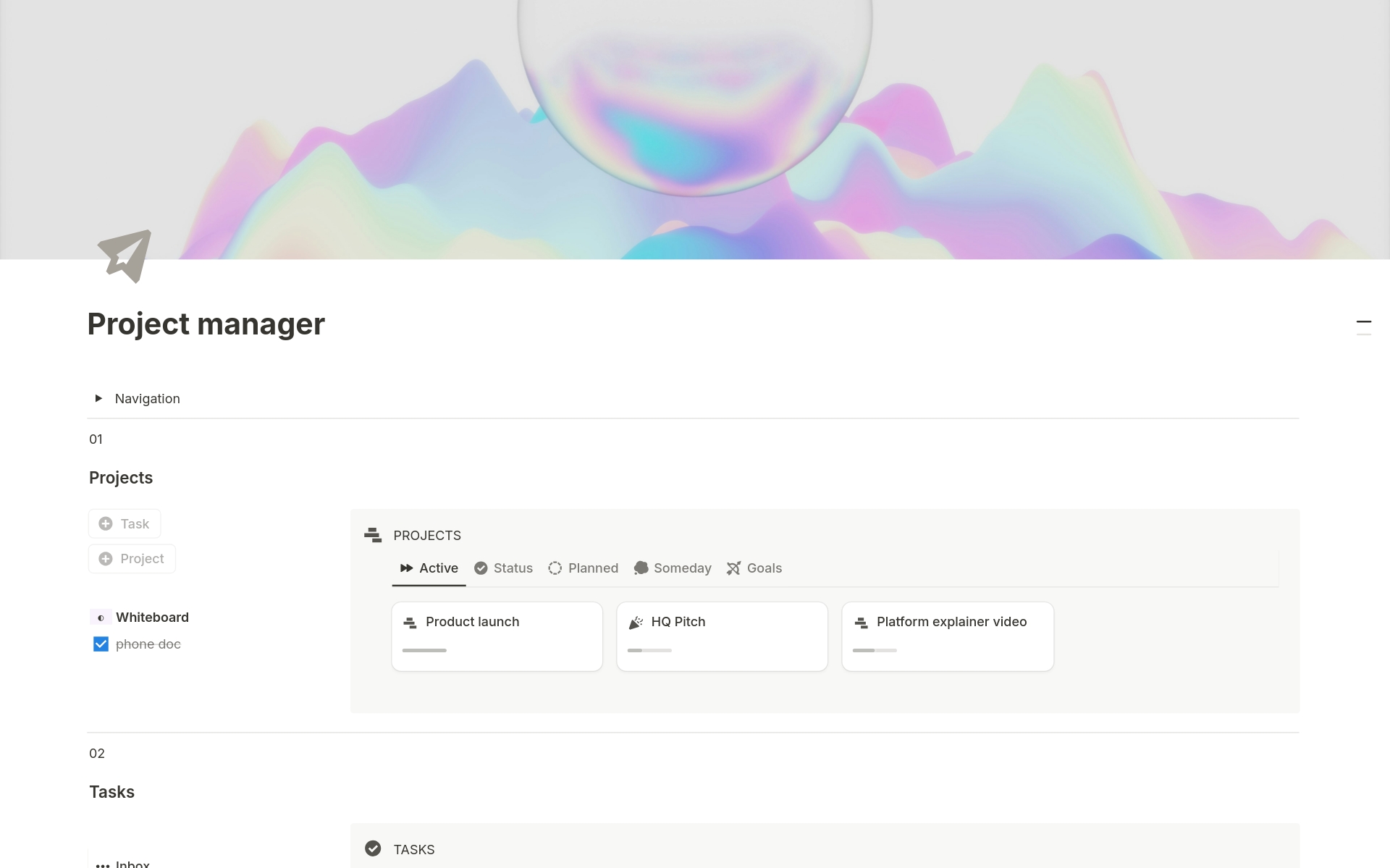 Project & task tracker - with time tracking