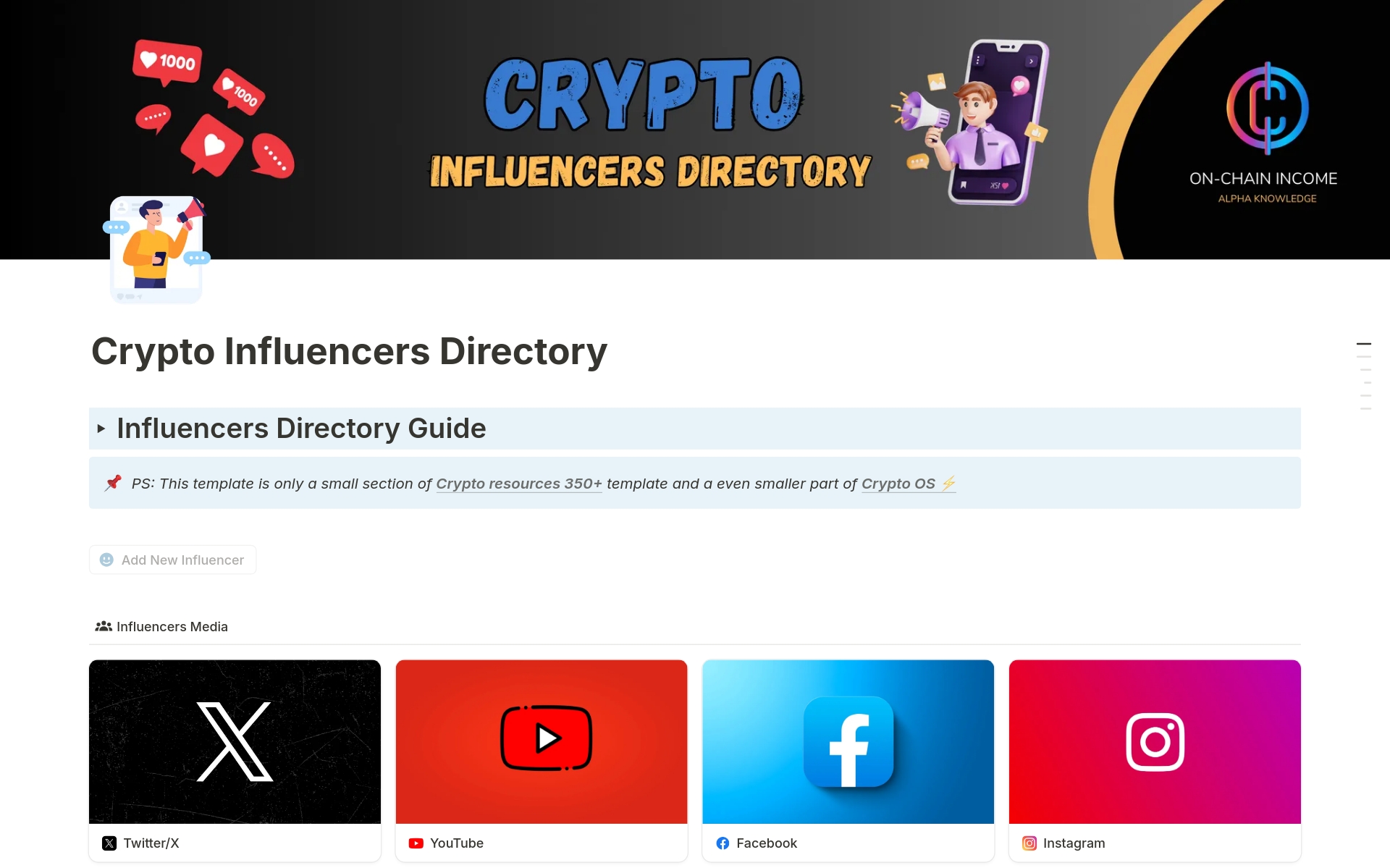 Crypto Influencers Directory Template | Notion Marketplace