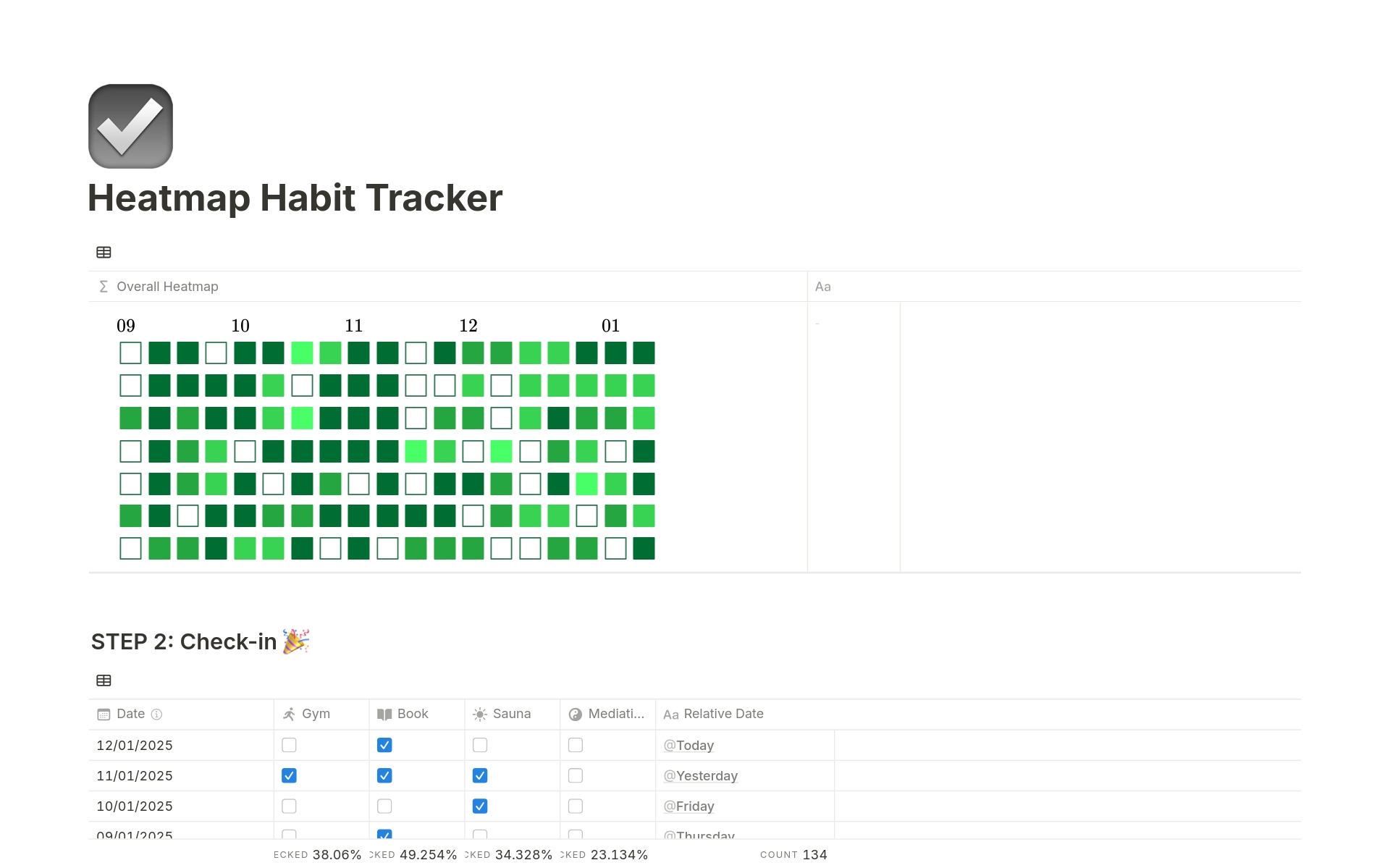 Heatmap Habit Tracker Template | Notion Marketplace