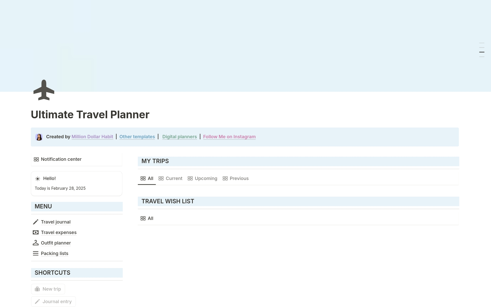 Ultimate Travel Planner のプレビュー