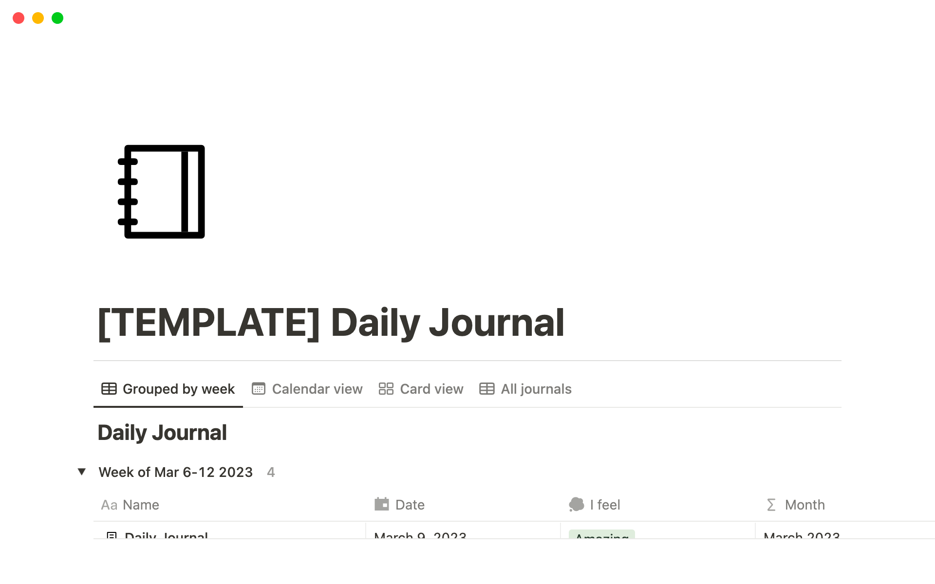Daily Journal のプレビュー