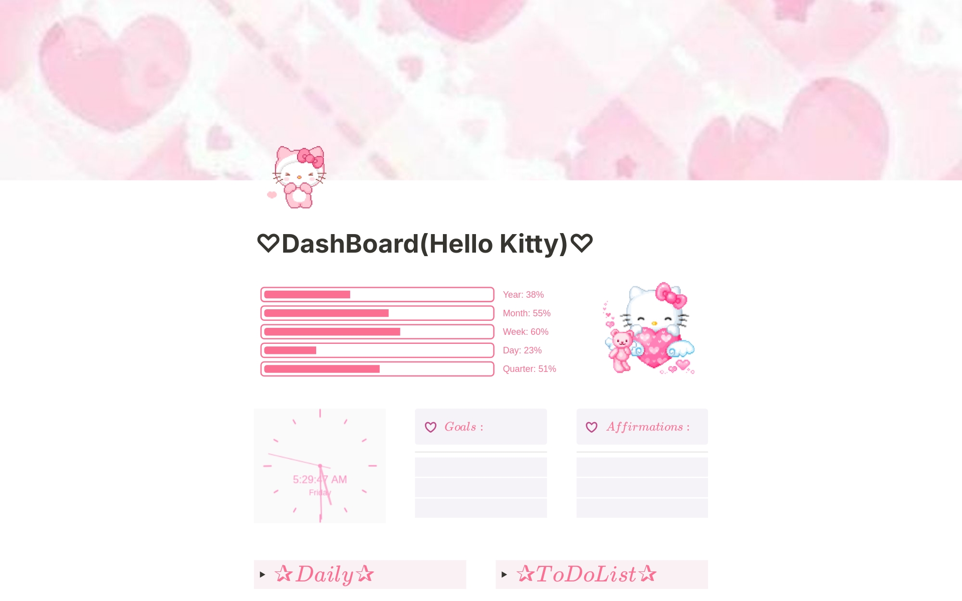 Hello Kitty Planner Template