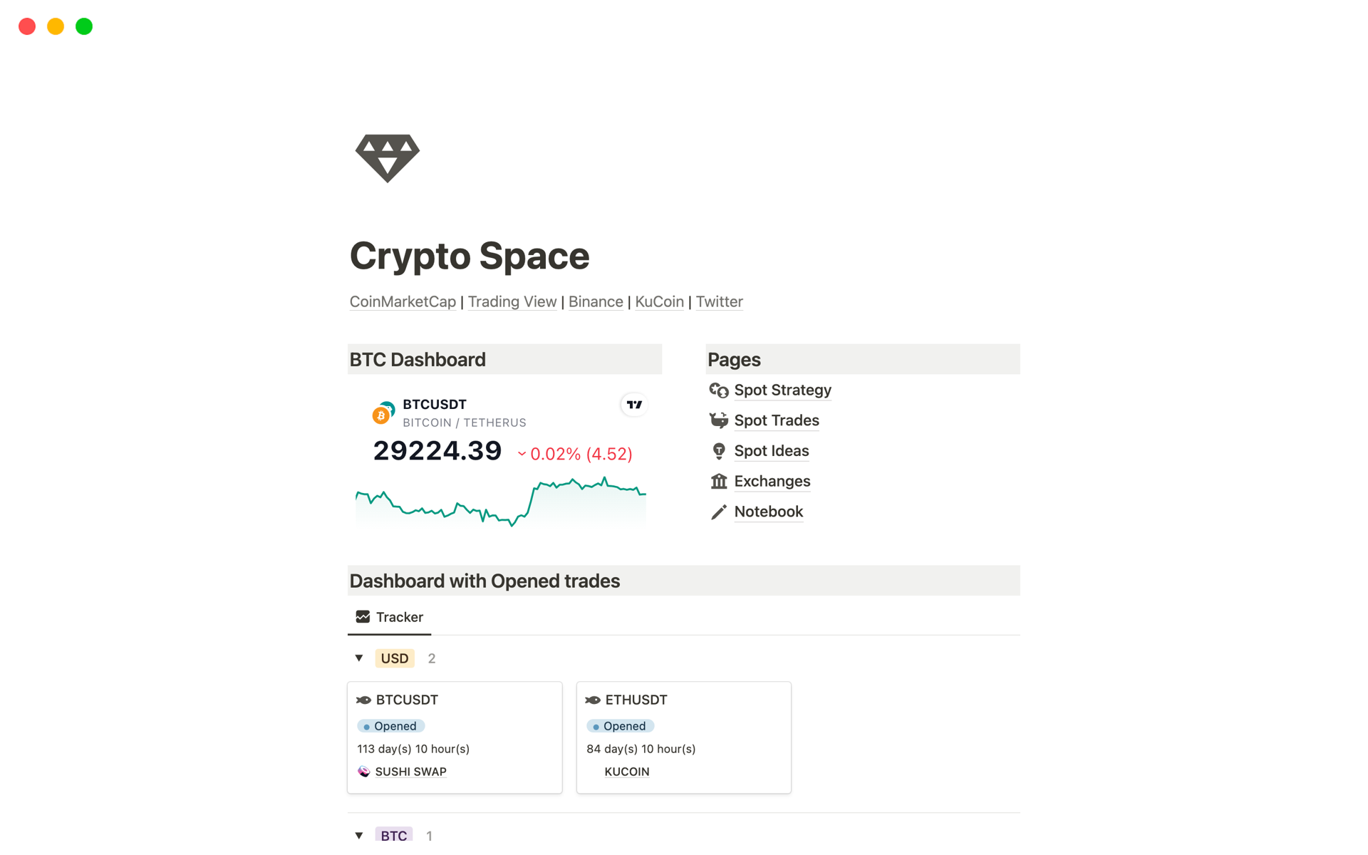 Crypto Space Template | Notion Marketplace