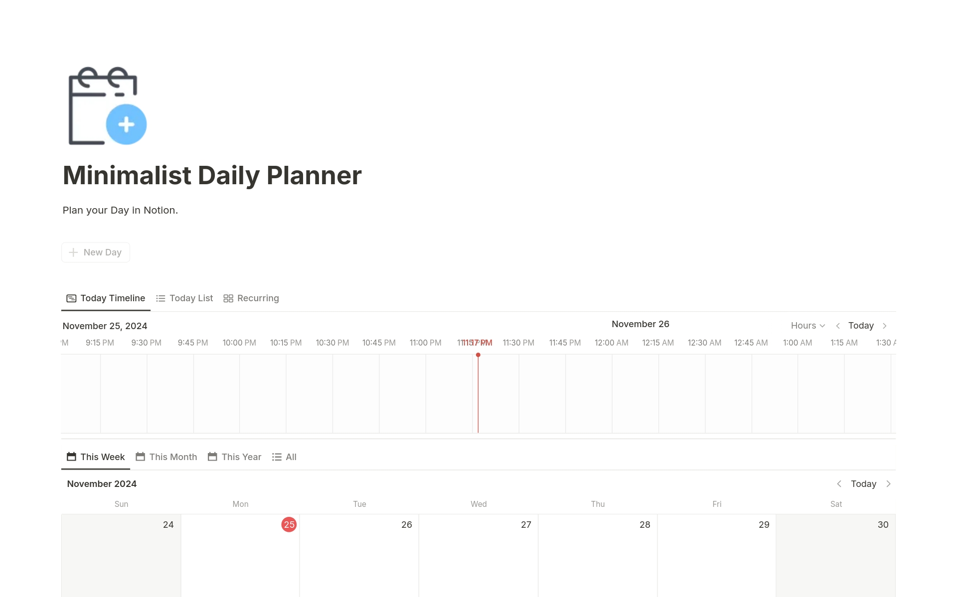 Minimalist Daily Planner のプレビュー