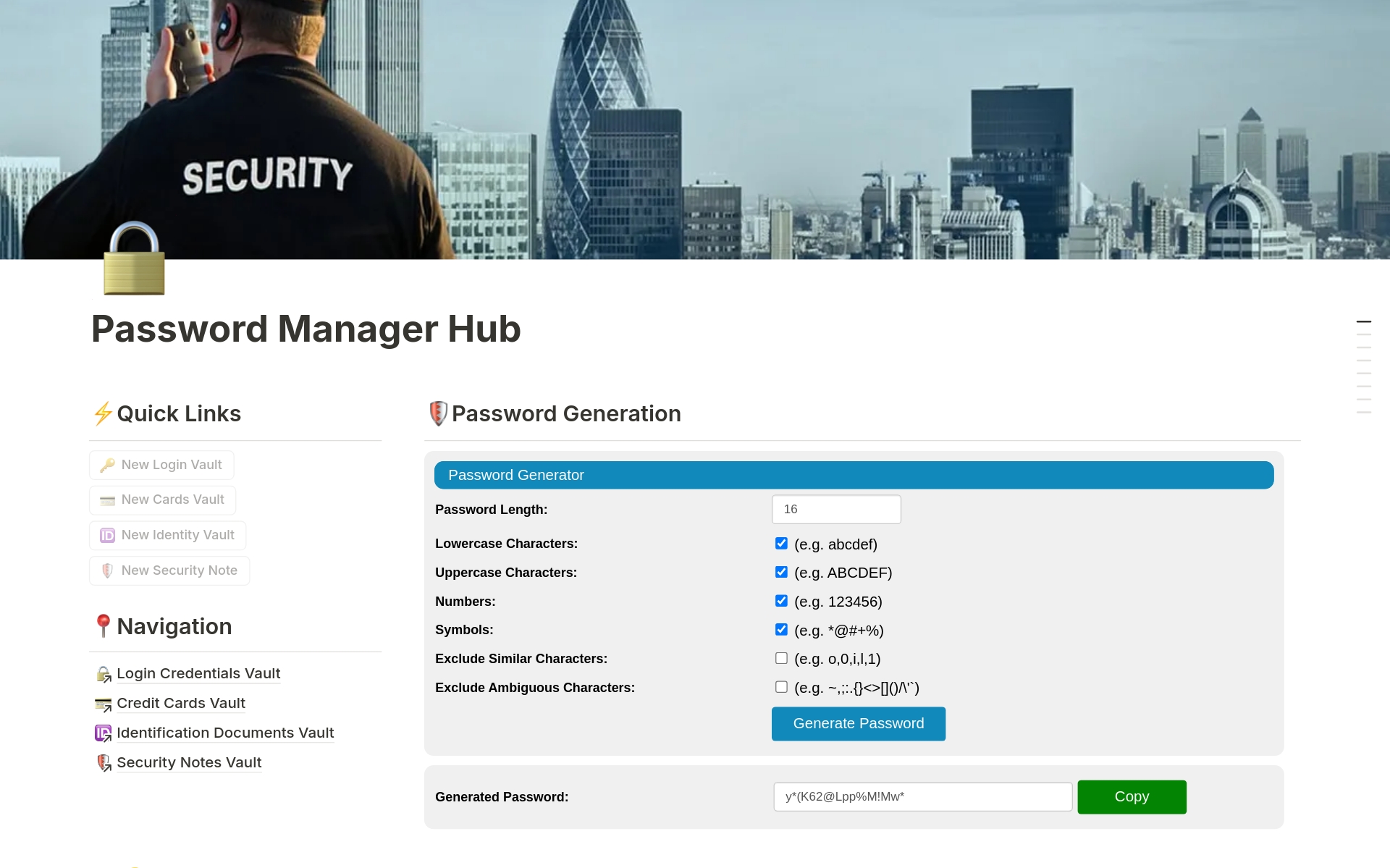 Password Manager Hub のプレビュー