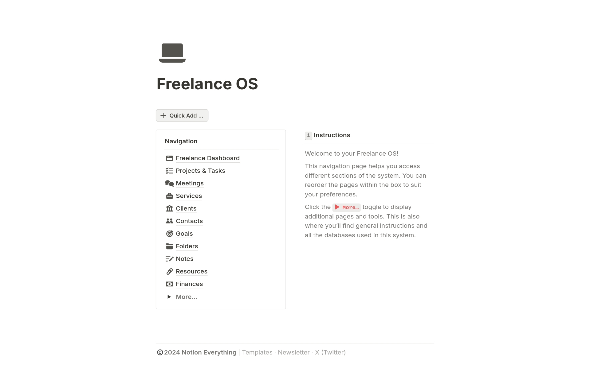 Freelance OS のプレビュー