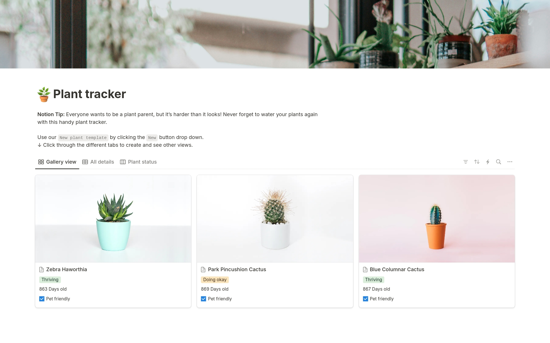 Plant tracker のプレビュー