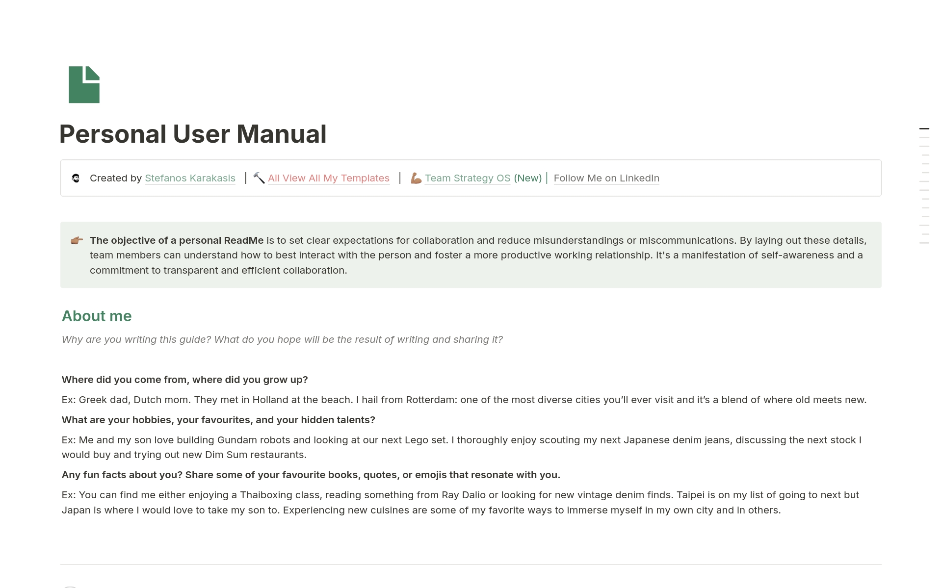 Notion Mobile App User Guide.pdf One-Page Personal User Manual for Work Template by Stefanos Karakasis ...