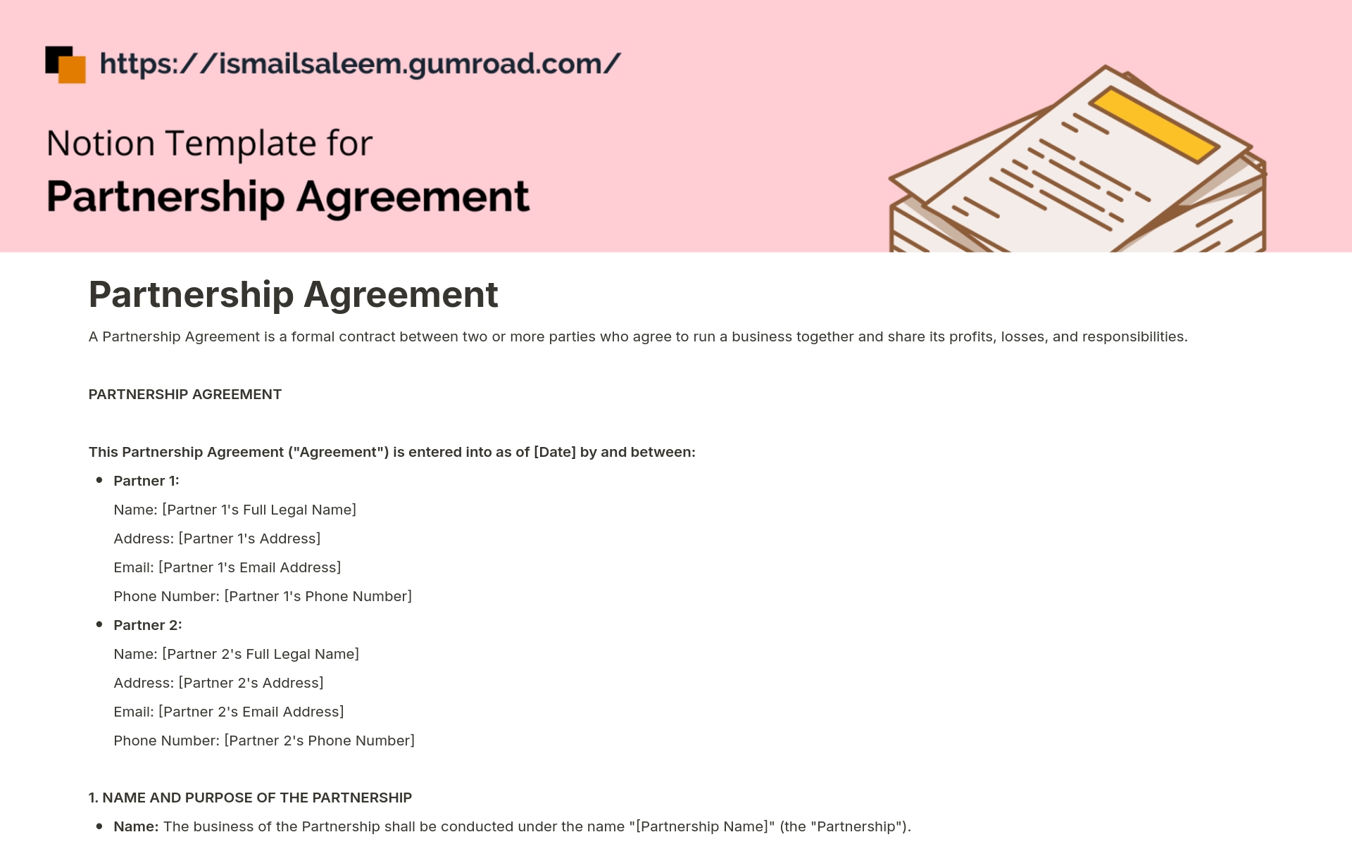Multiple Partnership Agreement Template - Colomboalumni.org