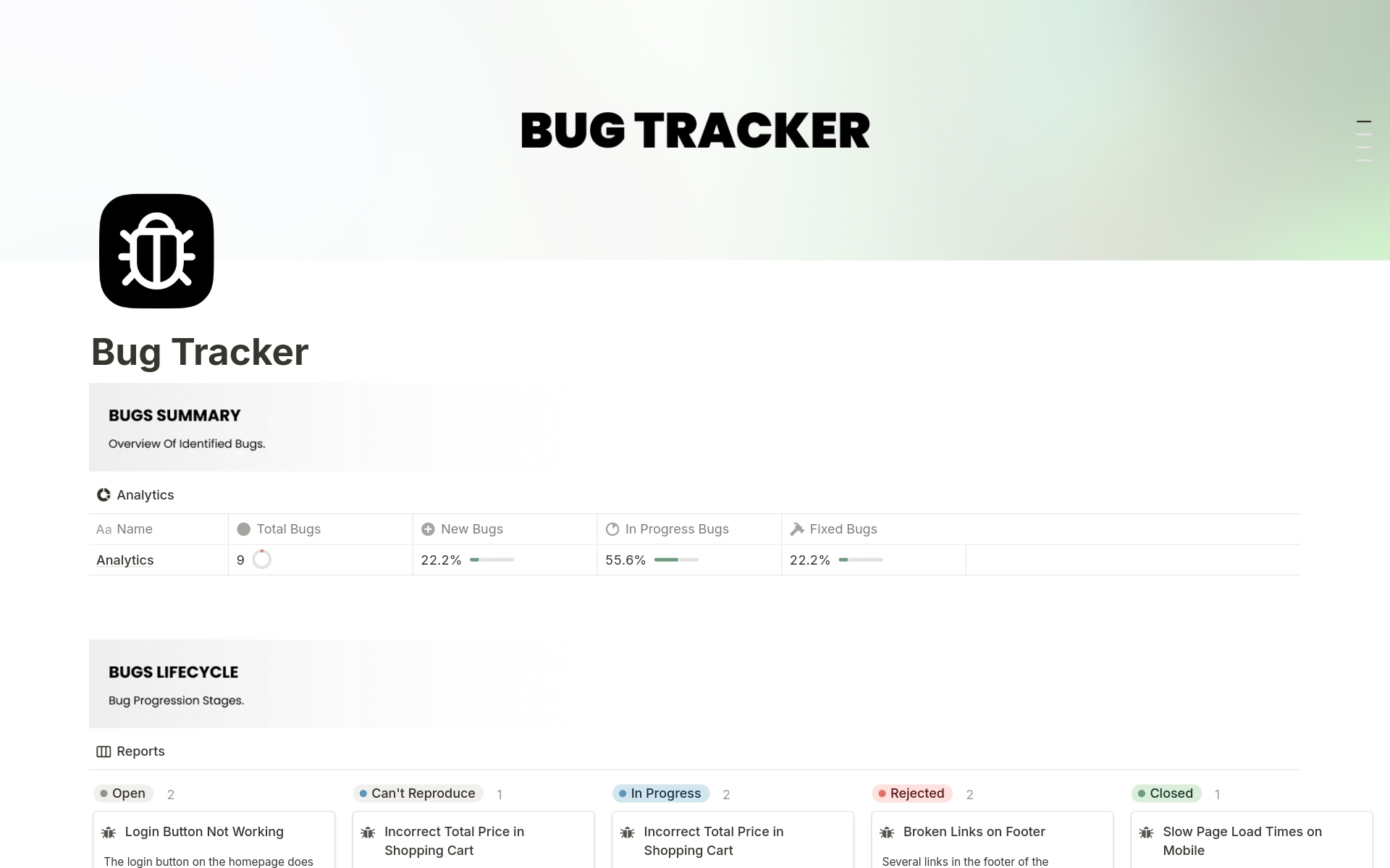 Bug Tracker - Bug & Issue Tracking のプレビュー
