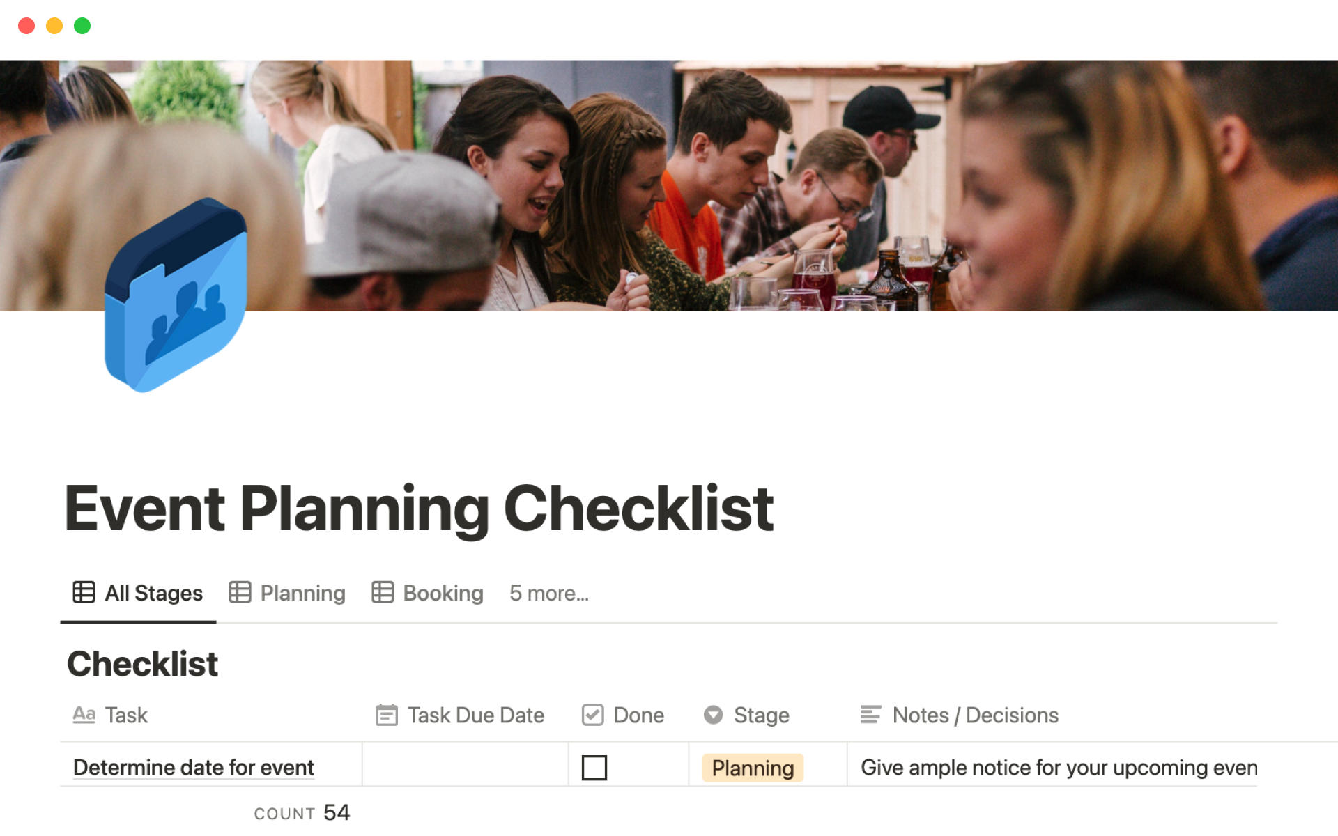 Event Planning Checklist のプレビュー