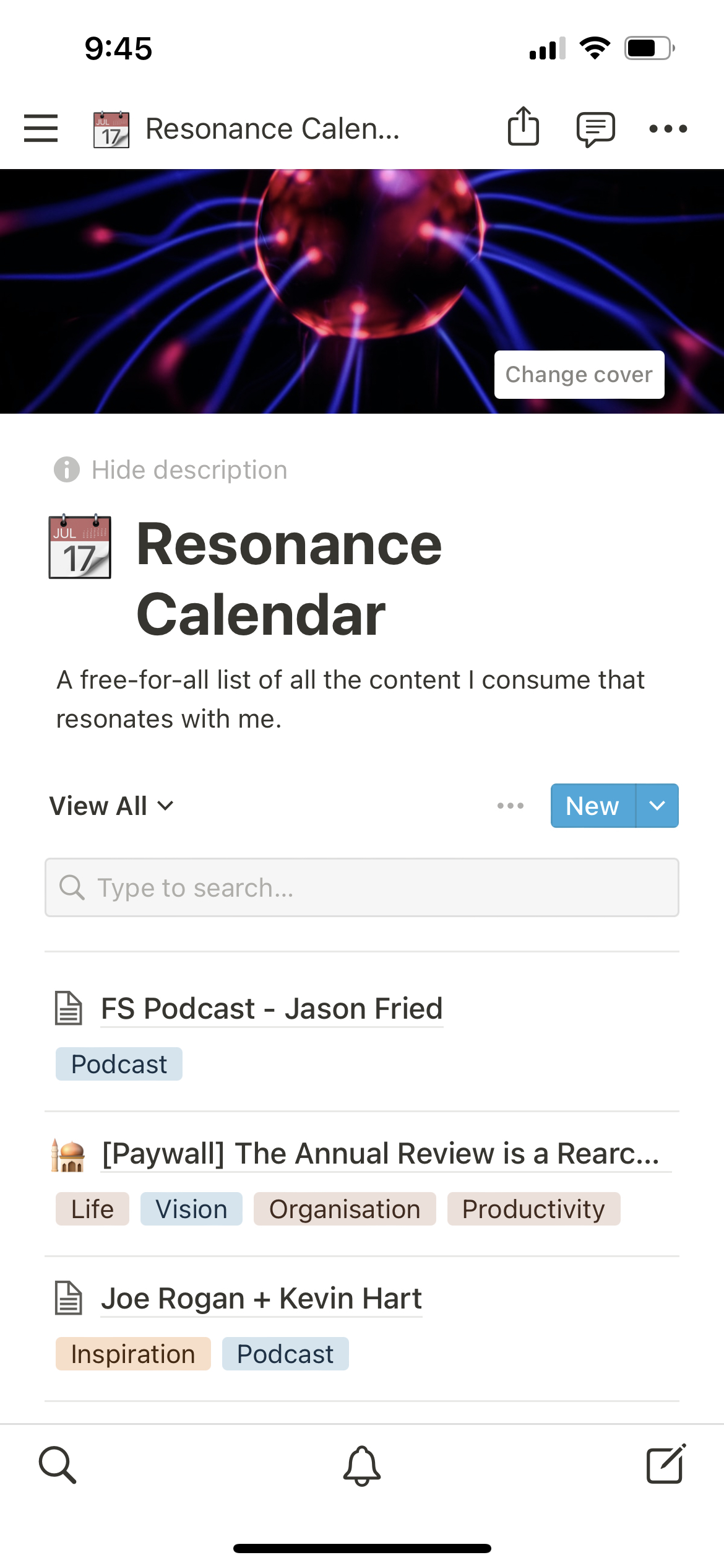 Ali Abdaal's resonance calendar | Notion Template