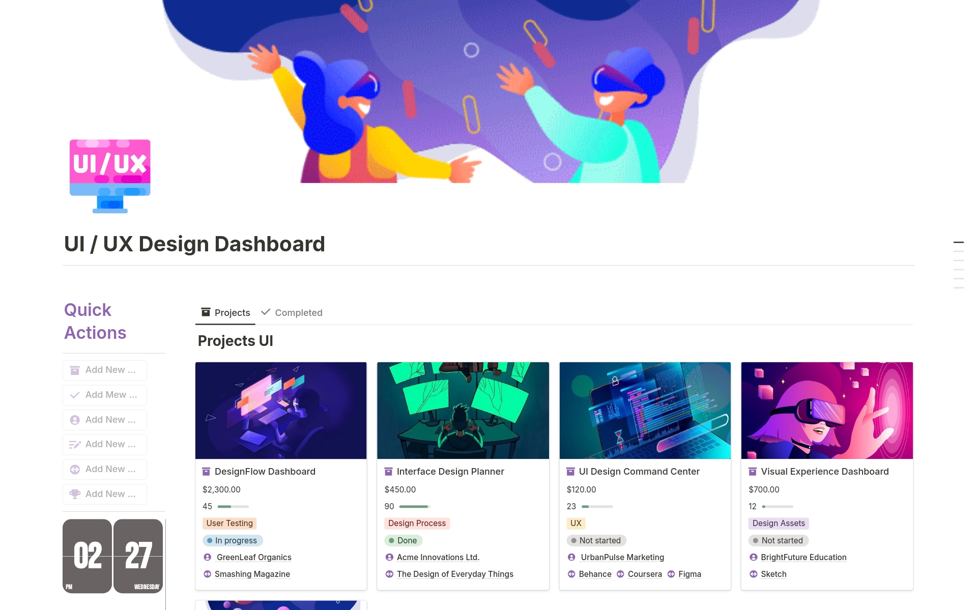 UI / UX Design Dashboard Template by Hansel Systems | Notion Marketplace