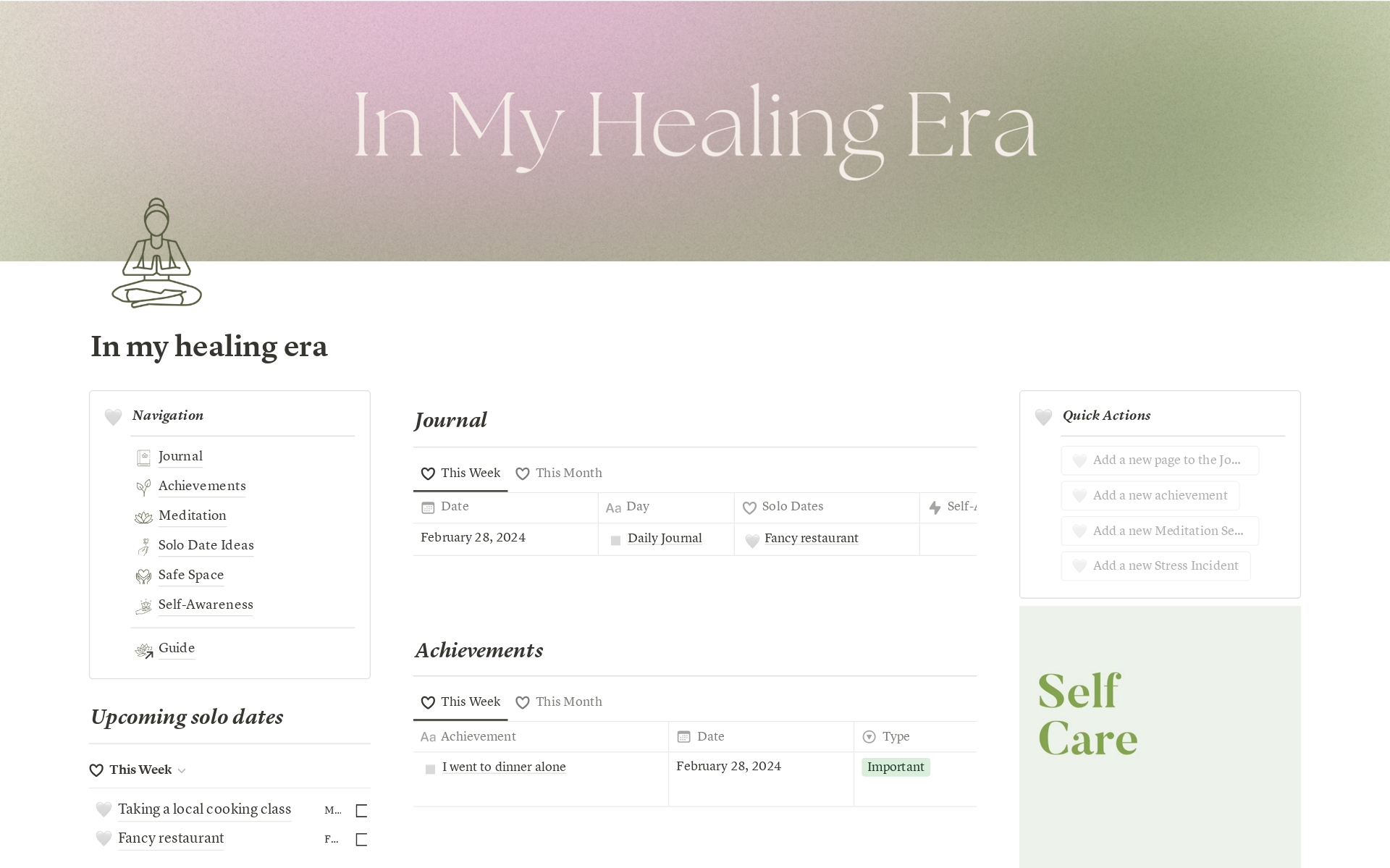 Self-Care Planner | 5-minute Journal のプレビュー