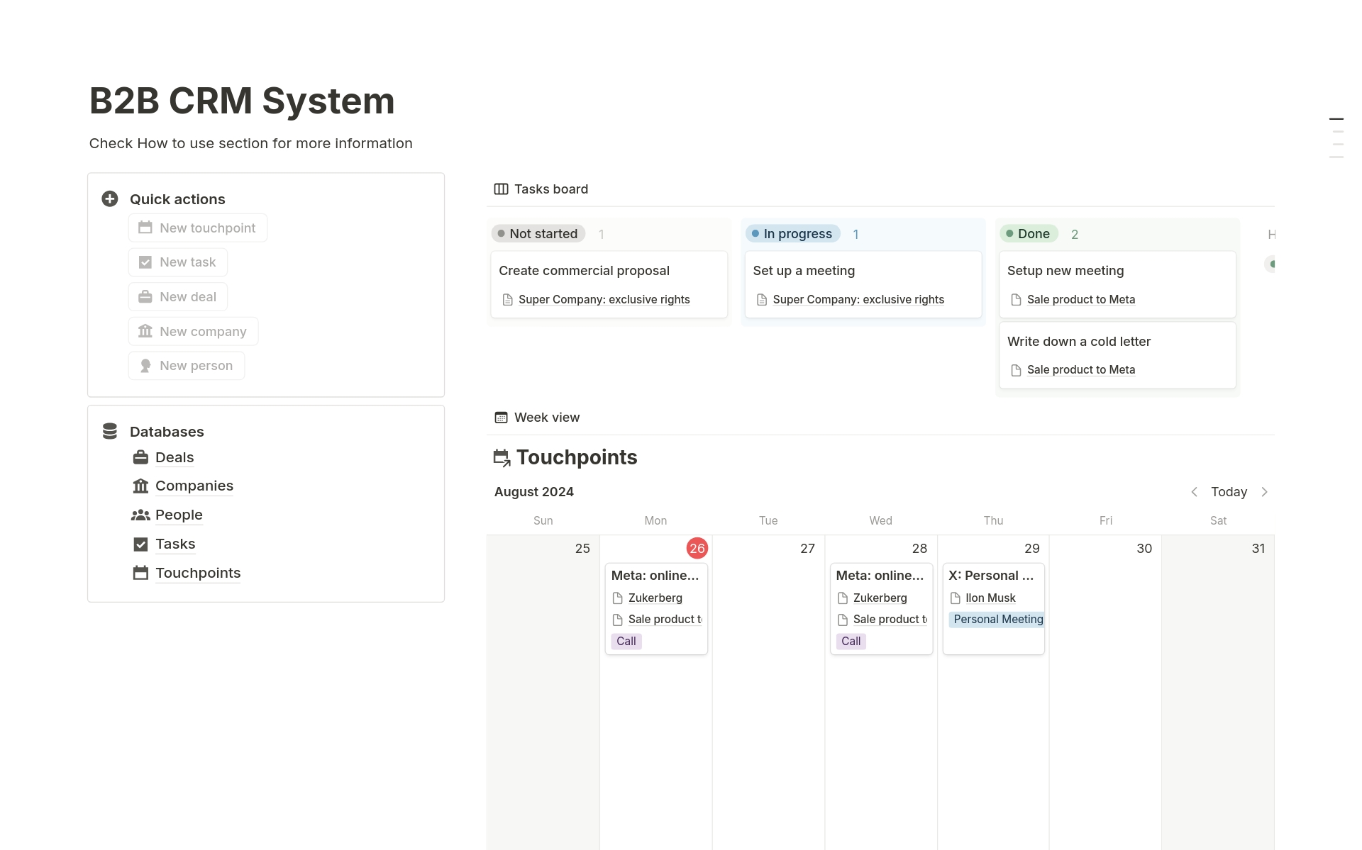 B2B CRM System のプレビュー