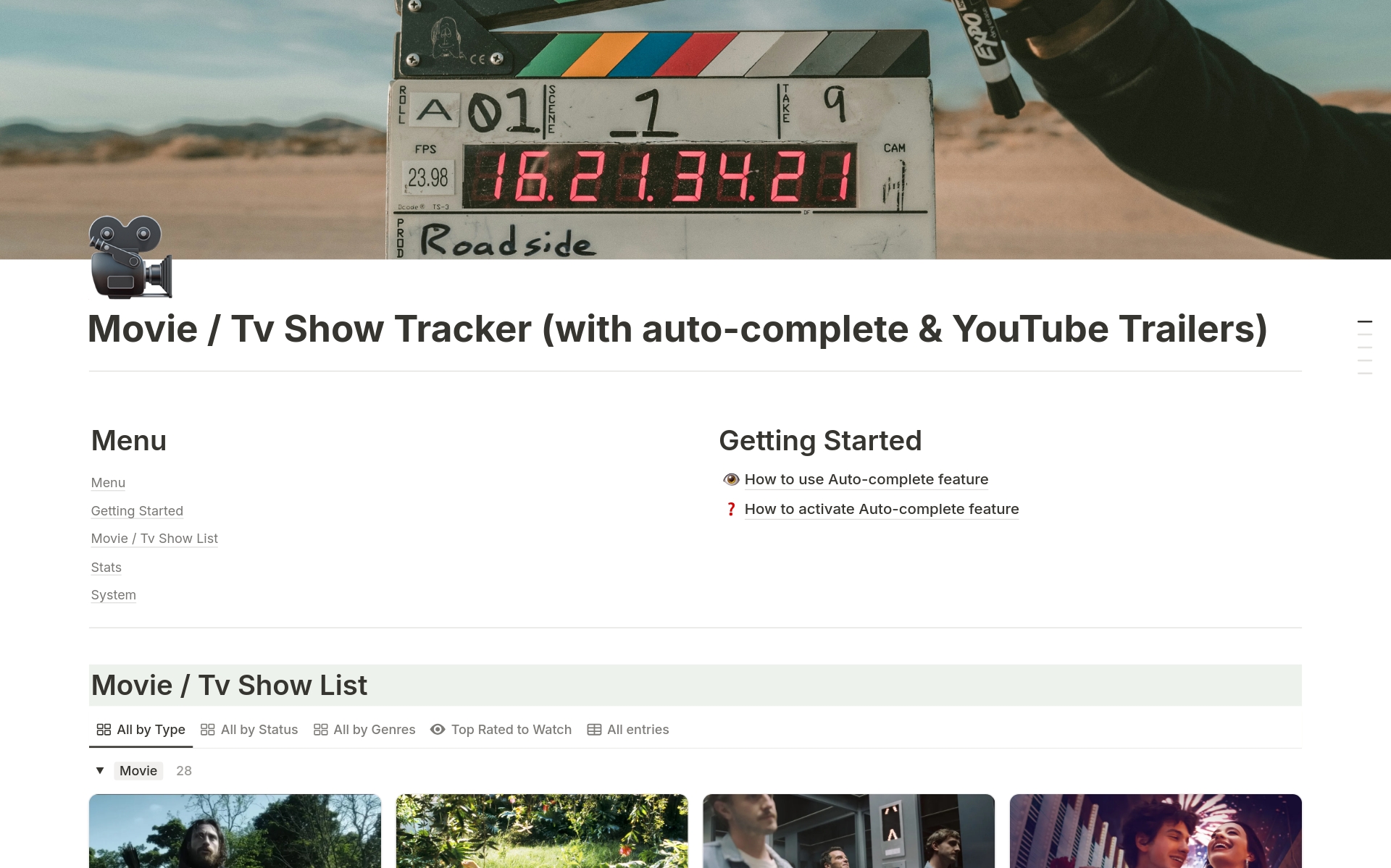 Movie / Tv Show Tracker (Auto-Complete & Trailers) のプレビュー