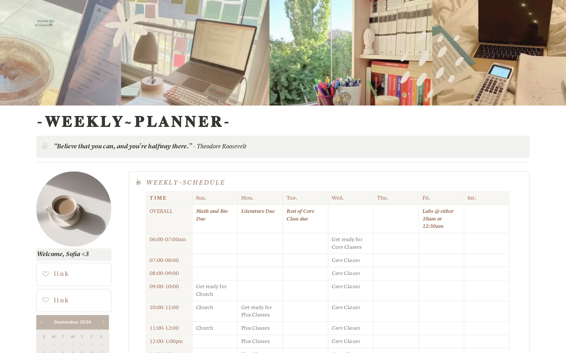Aesthetic Minimalist Weekly Planner のプレビュー