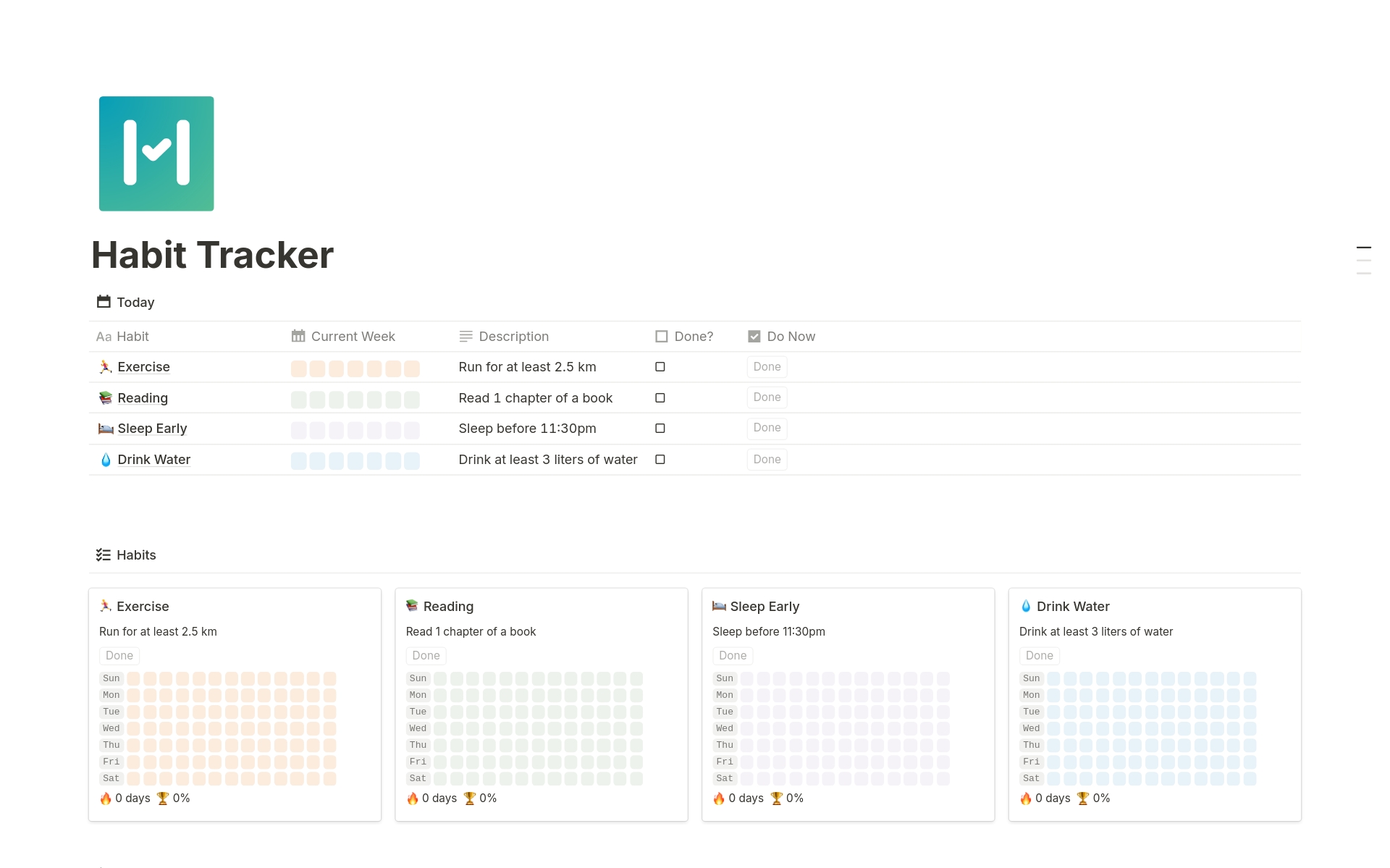 Habit Tracker with Beautiful Tile-based Grids Template Notion
