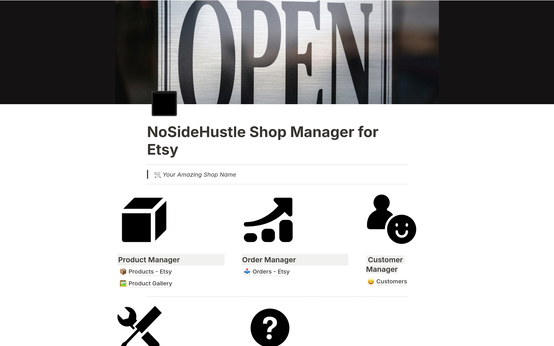 NoSideHustle Shop Manager for Etsy のプレビュー