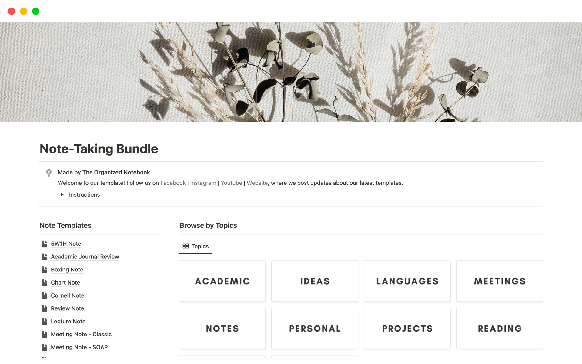Note-Taking Bundle Template | Notion Marketplace
