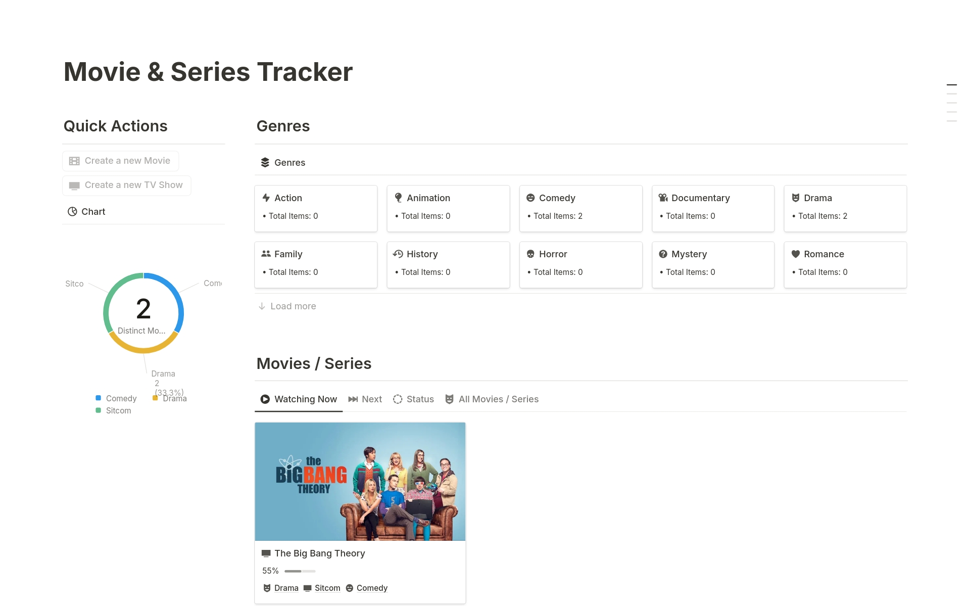 Movie & Series Tracker のプレビュー