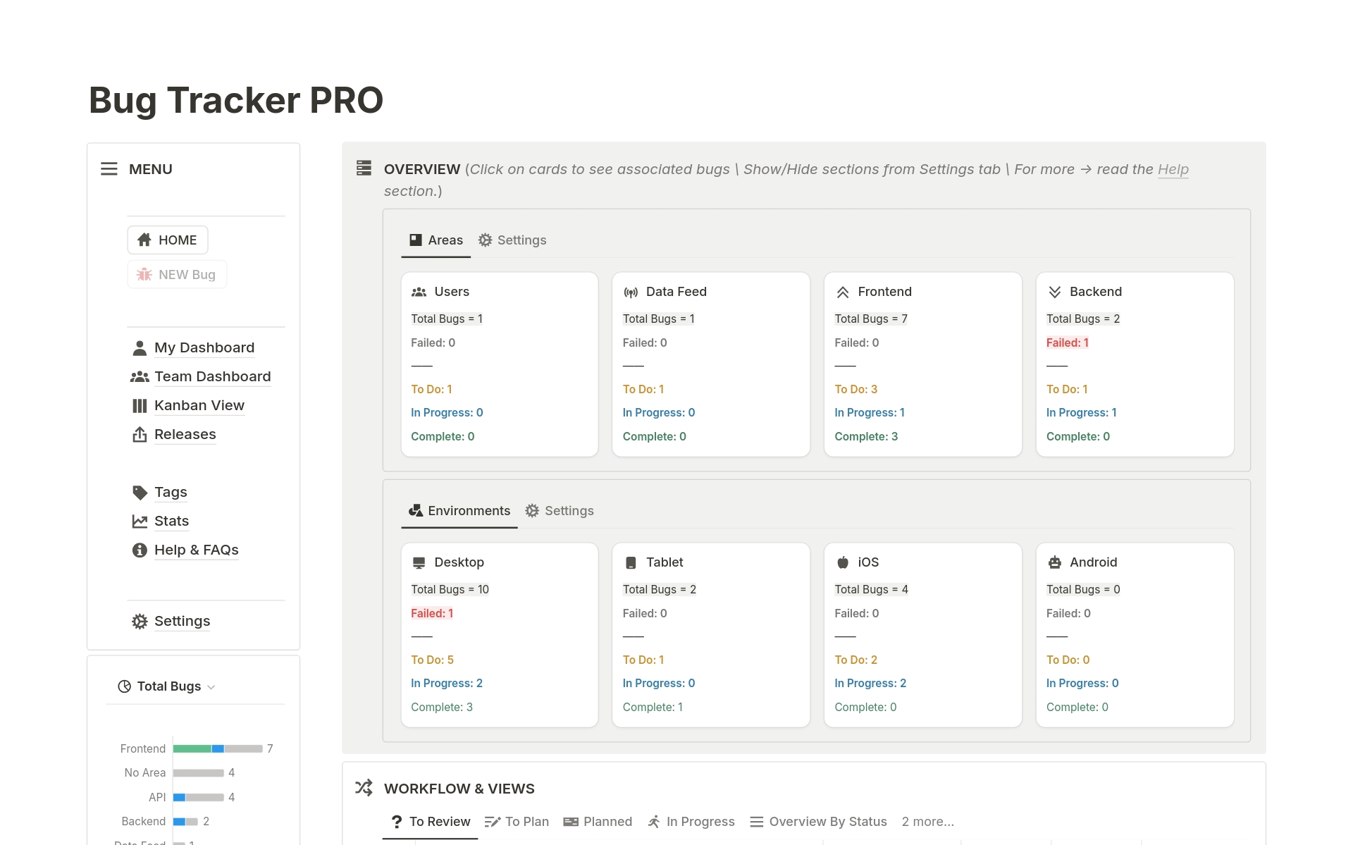Bugtracker Rex Bug Tracker PRO Template by Bogdan Cozma | Notion Marketplace