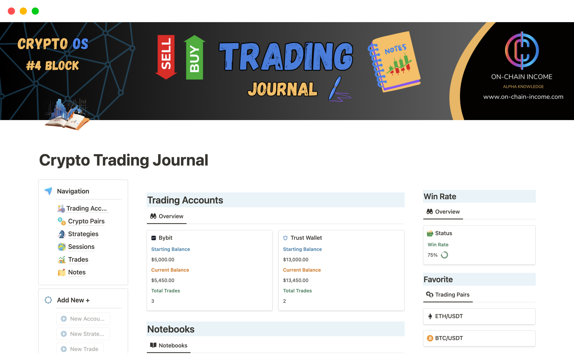 תבנית Crypto Trading Journal מאת Nixi | Crypto ⚡ | Marketplace של Notion