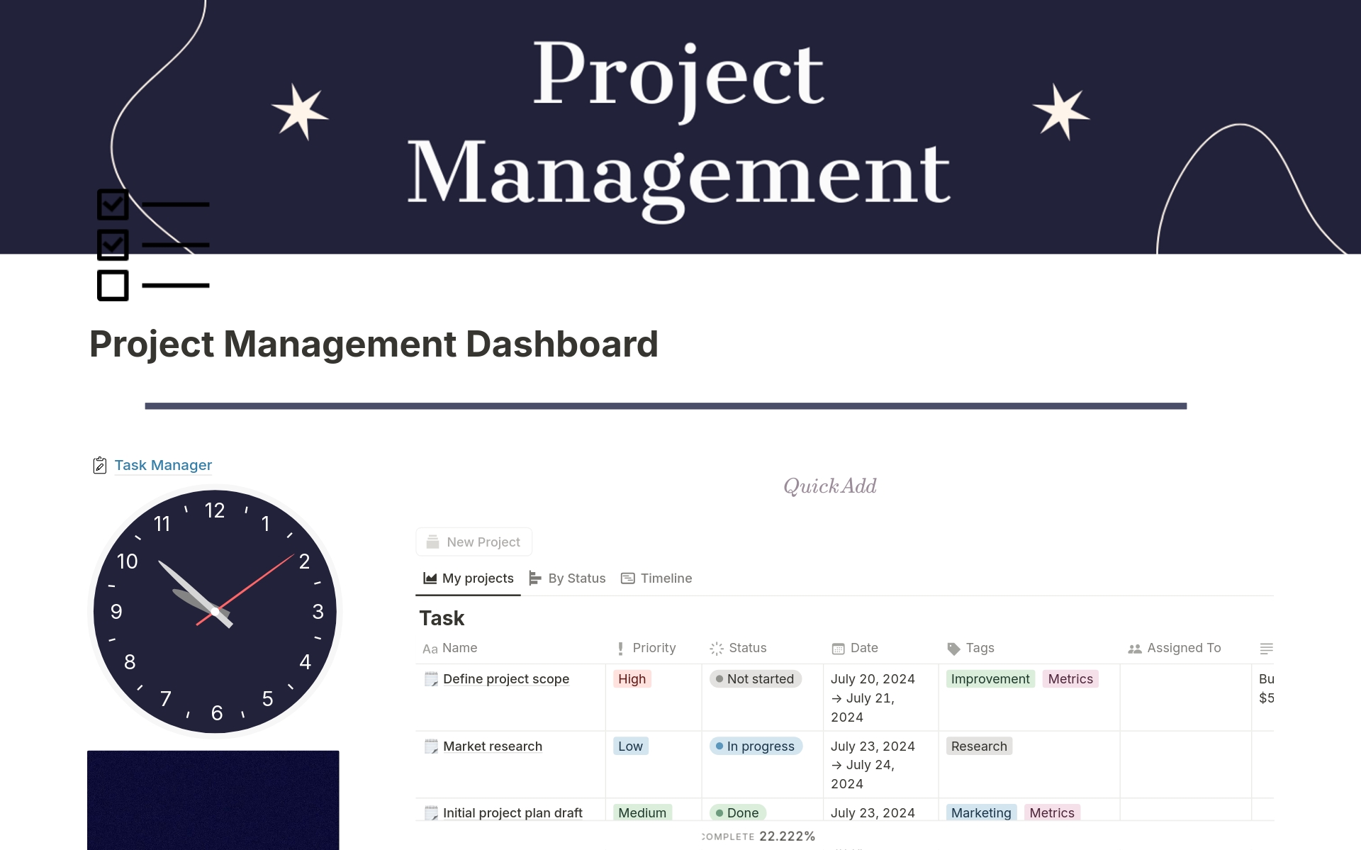 Project Management & Task Manager Template | Notion Marketplace