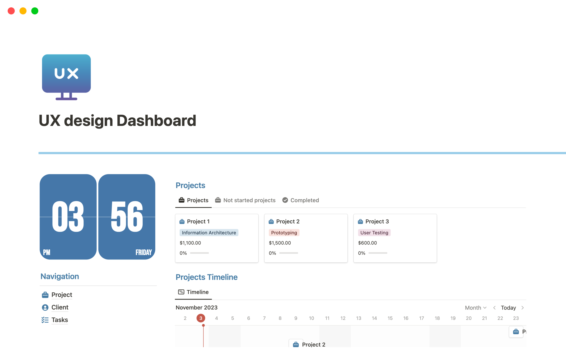 UX design Dashboard Template | Notion Marketplace